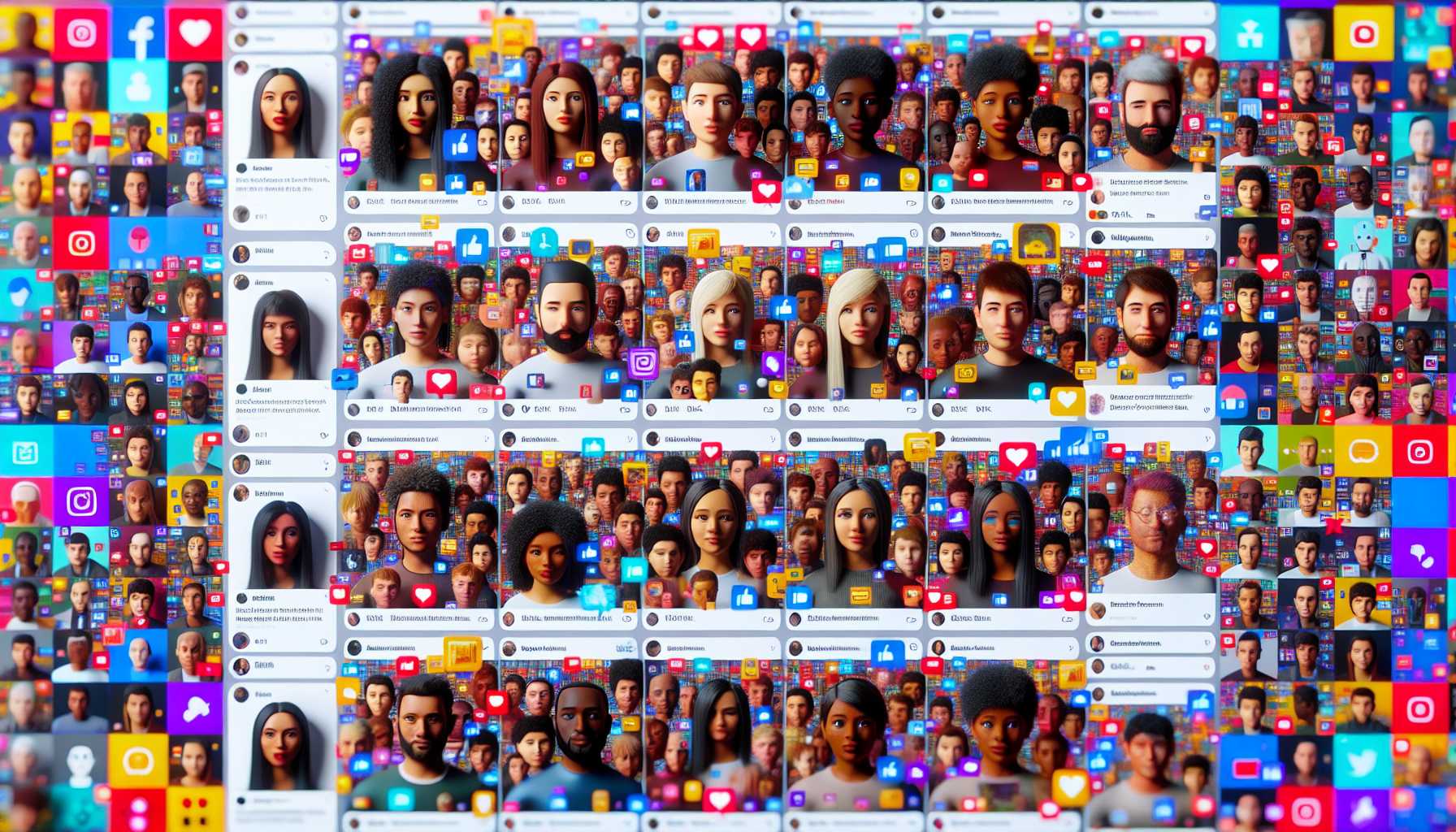 AI-generated avatars flooding a social media feed