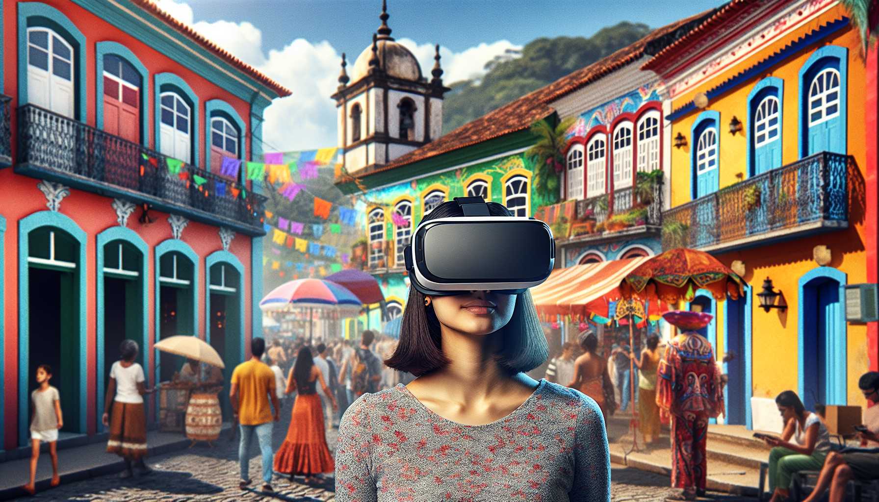 A person wearing a virtual reality headset in Brazil