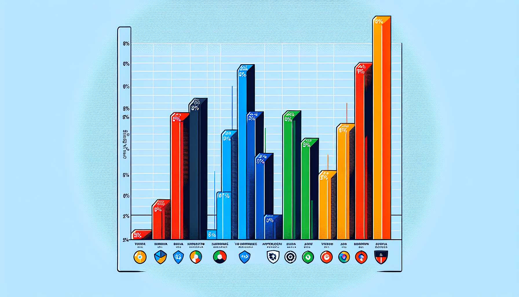 A graph showing the market share of the top 5 antivirus software programs in Italy.