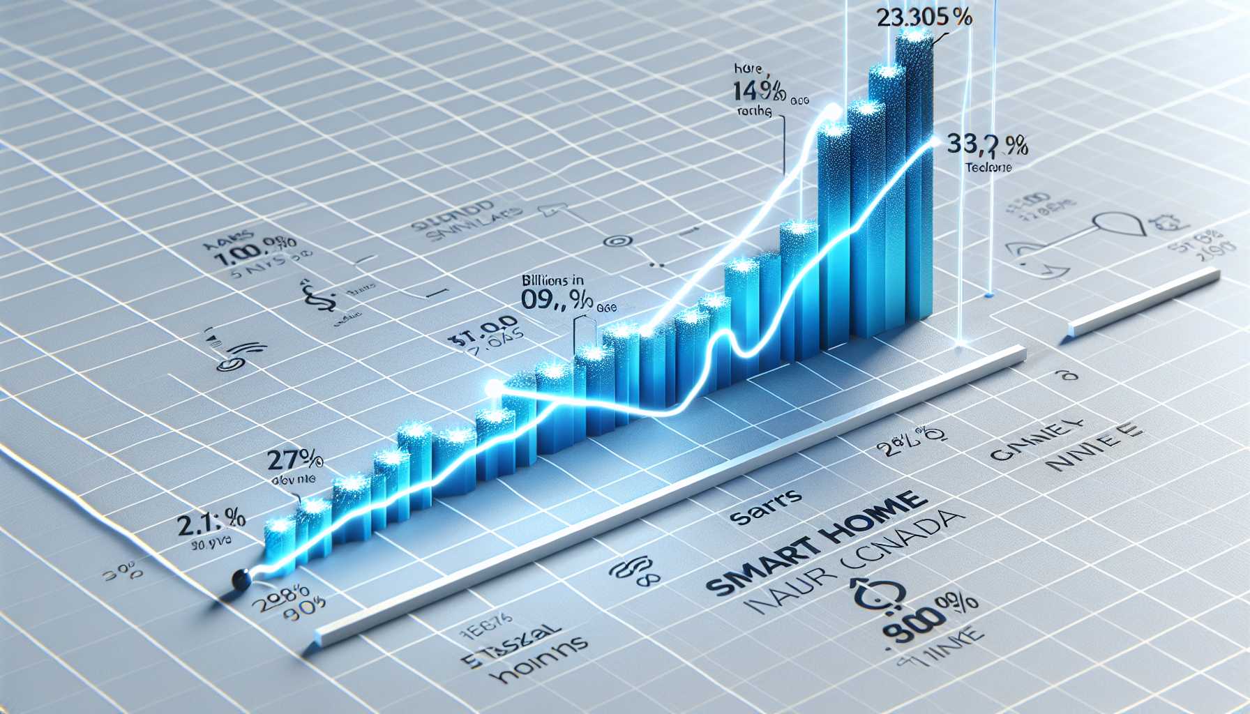 A graph showing the growth of the smart home market in Canada