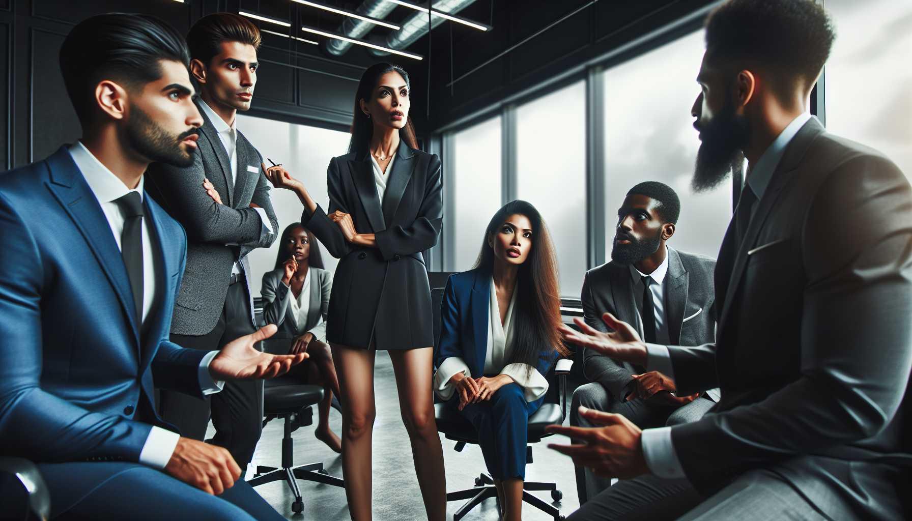 group of people in a corporate office for a whistleblowing discussion