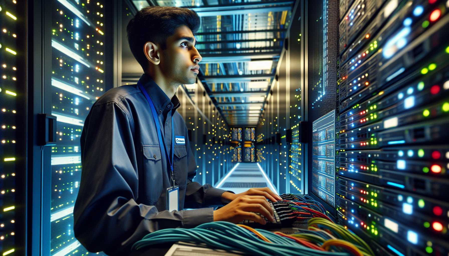 a tech worker at a data center