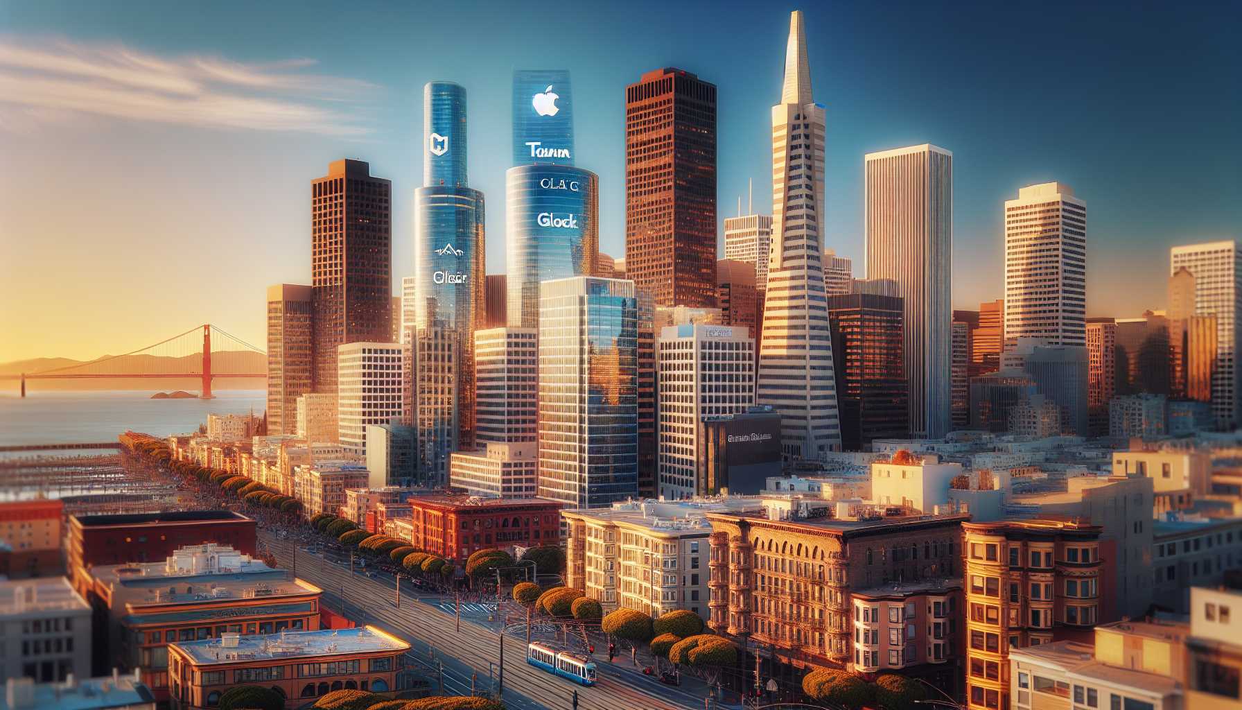 skyline of San Francisco with tech companies building