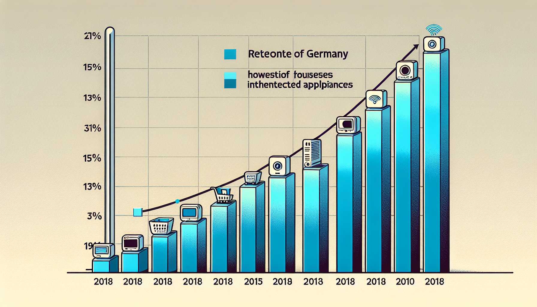 a graph showing the percentage of German households using internet-connected appliances