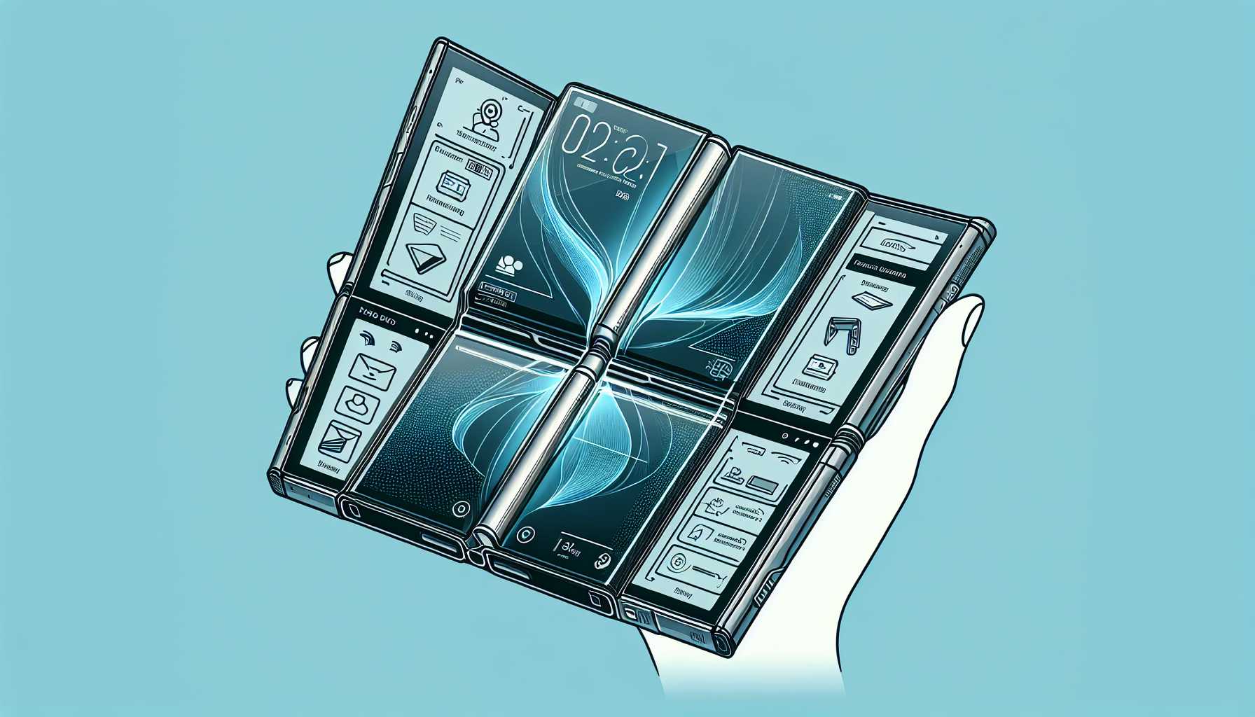 Illustration of a futuristic foldable iPhone design