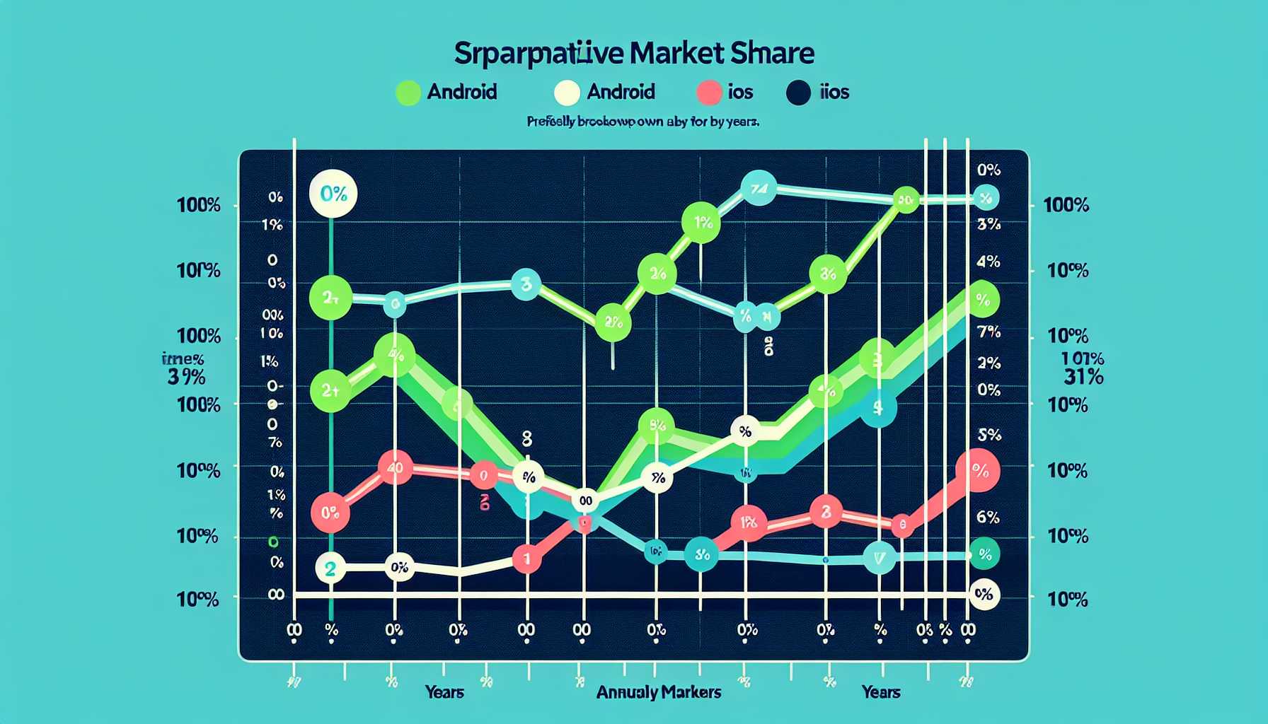 a graph comparing market share of Android and iOS in the UK