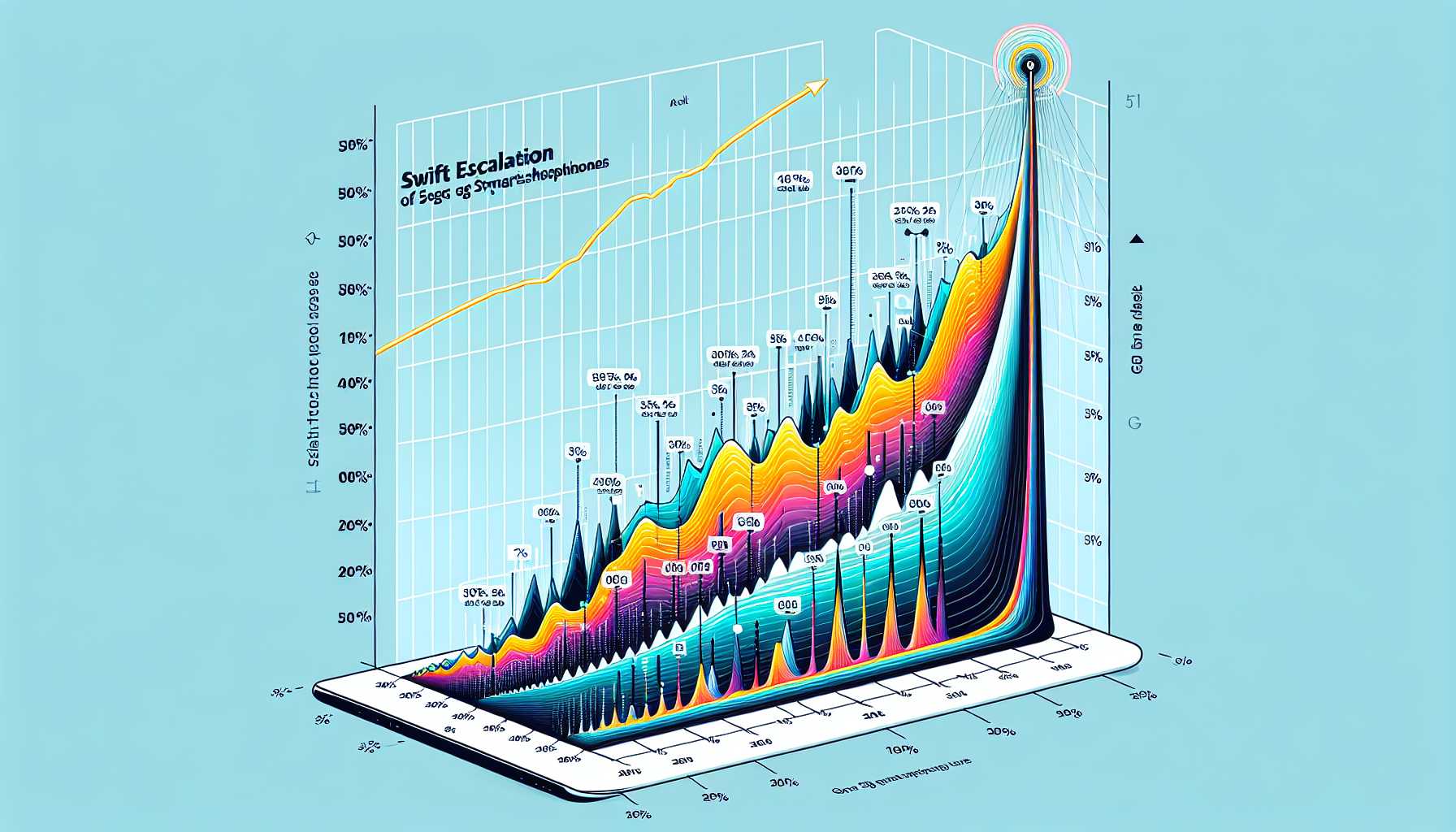 A graph showing the rapid increase of 5G smartphone adoption rate in South Korea