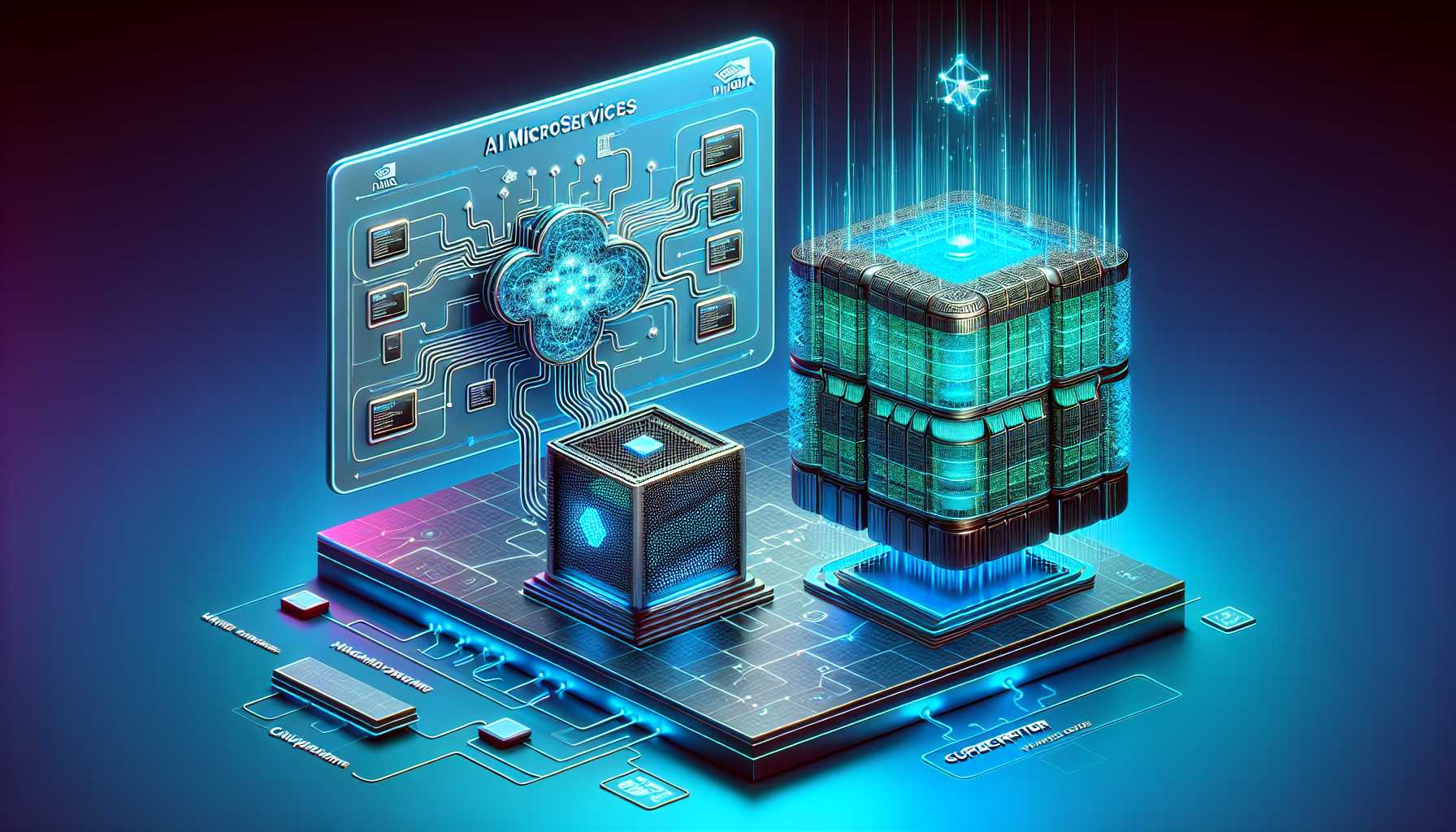 Graphic representing AI microservices and Nvidia's DGX Cloud