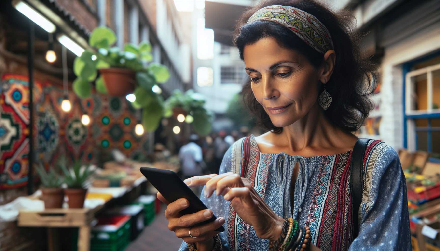 A person using a smartphone for digital payment in South Africa