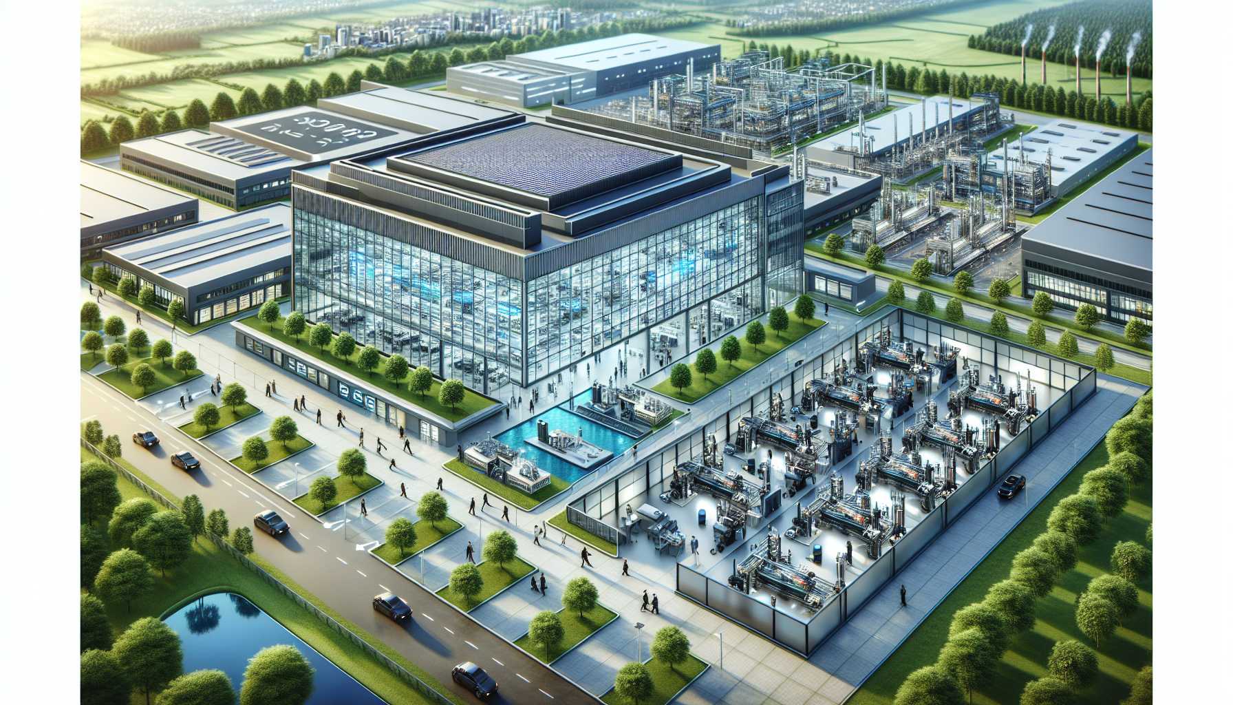 Intel headquarters with a focus on manufacturing