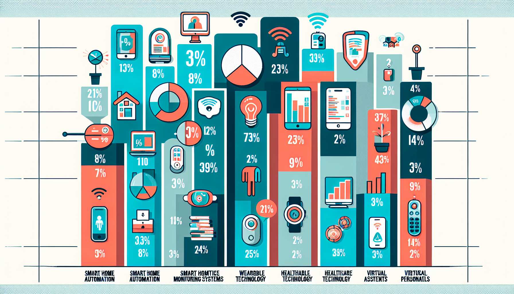 A graph showing the percentage of South African households using different types of IoT devices.