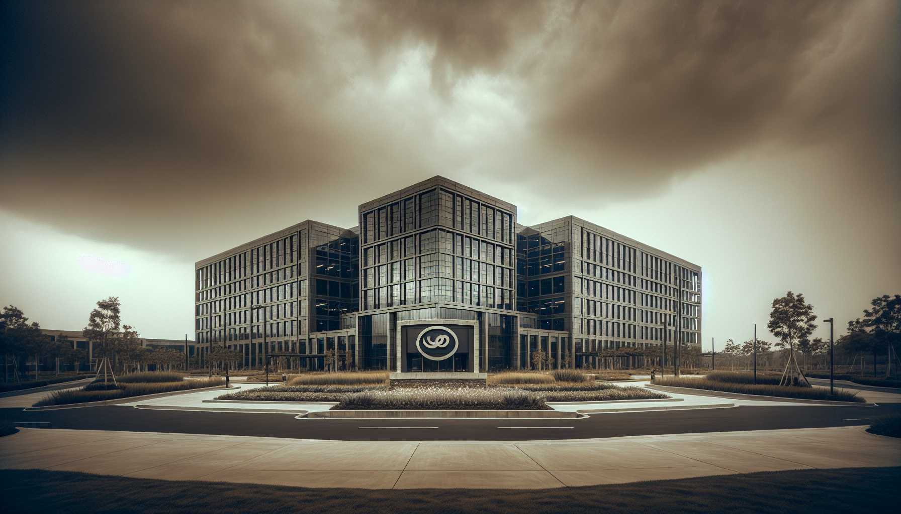 Intel’s headquarters with a somber atmosphere