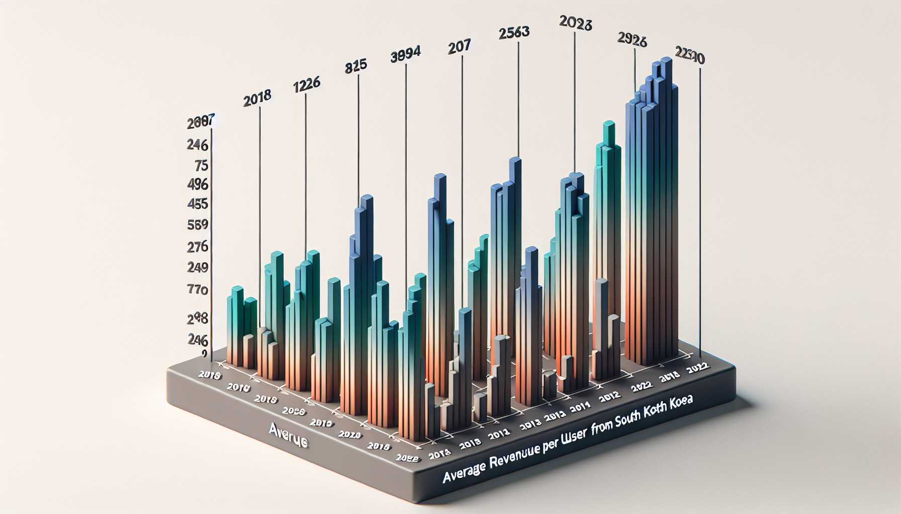 a graph showing the average revenue per user for mobile games in South Korea from 2018 to 2022