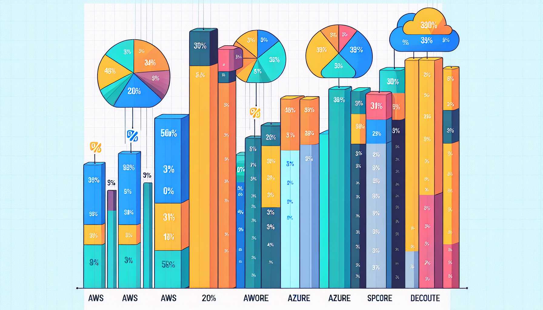 A graph showing the market share of different cloud providers in India, with AWS and Azure leading the pack.