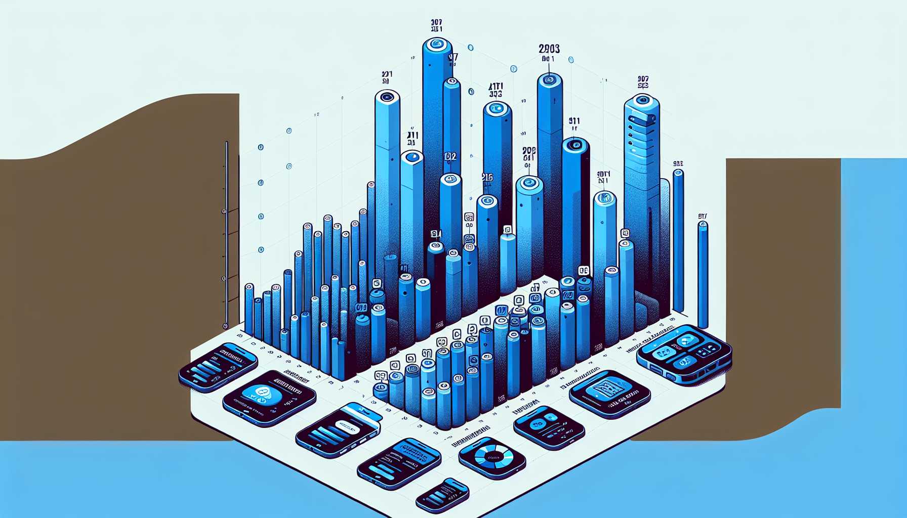 A bar chart showing the average number of apps installed on smartphones in the UK from 2021 to 2023