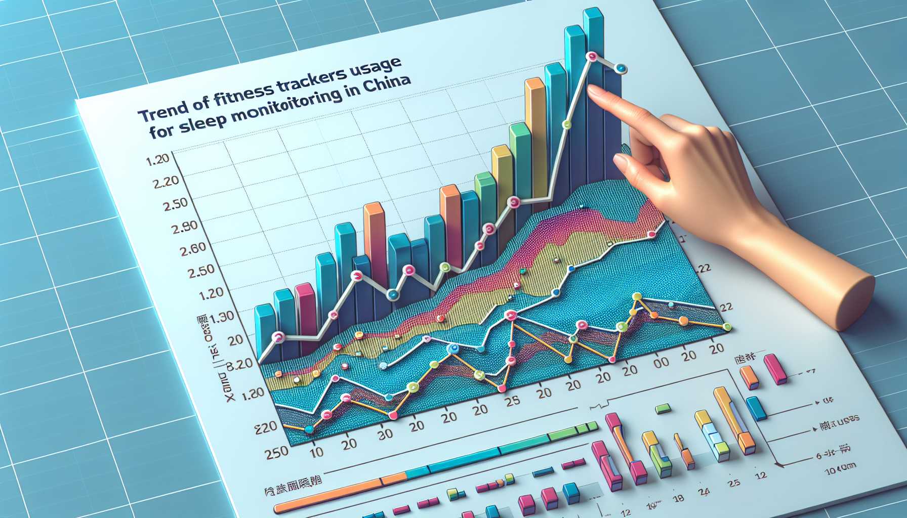 A graph showing the increasing number of people in China using fitness trackers for sleep monitoring
