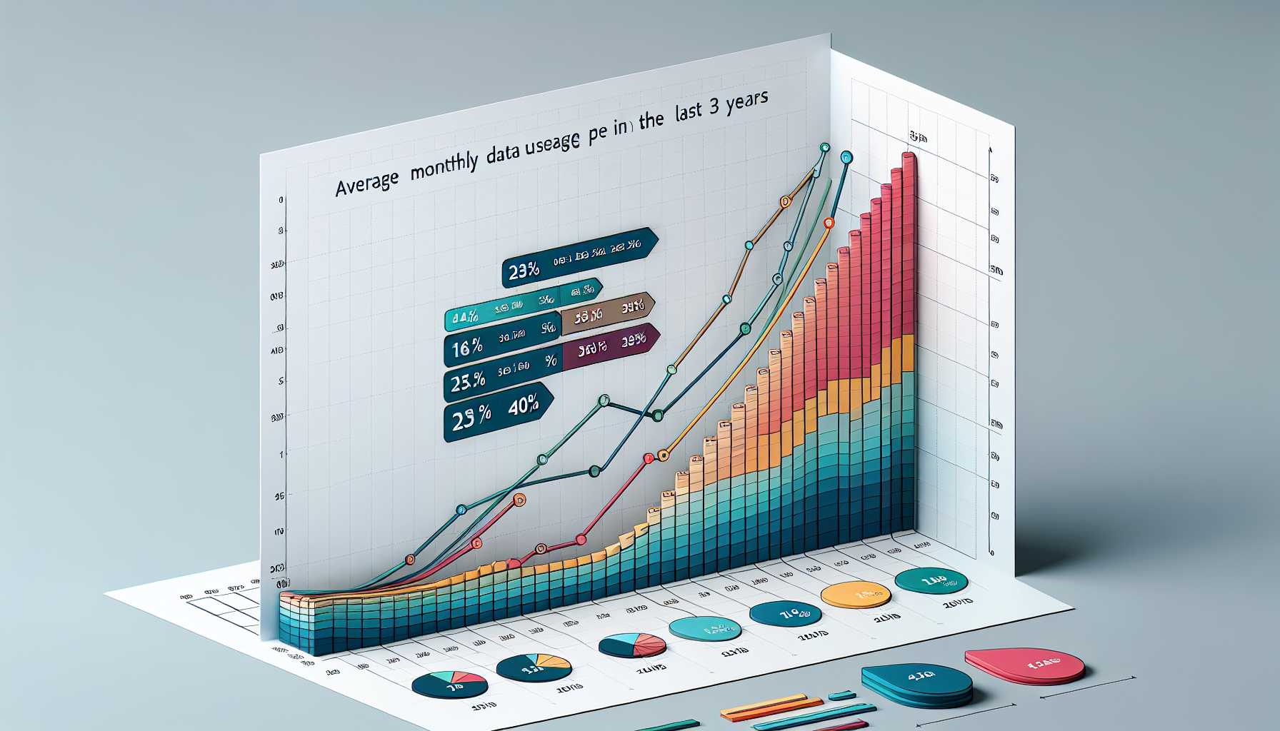 A graph showing the increase in average monthly data usage per user in India over the past three years.