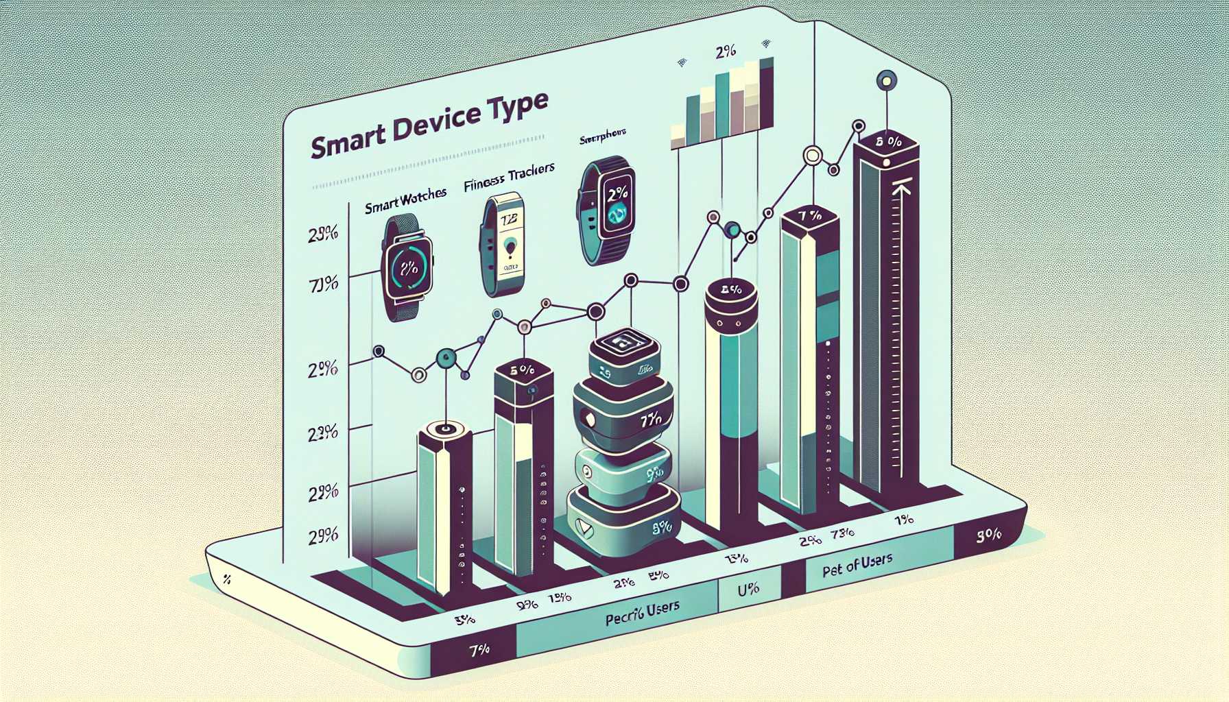 A graph showing the percentage of Filipinos using smart devices for fitness tracking