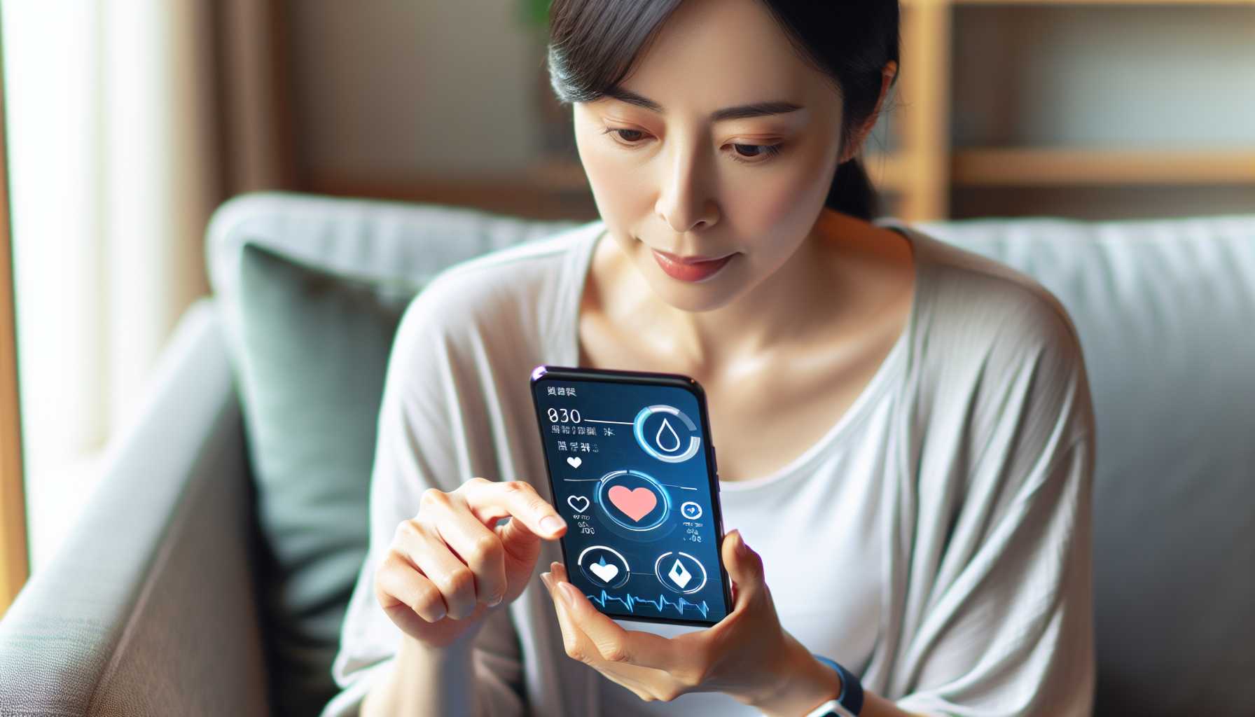 Person using a health tracking app on their phone
