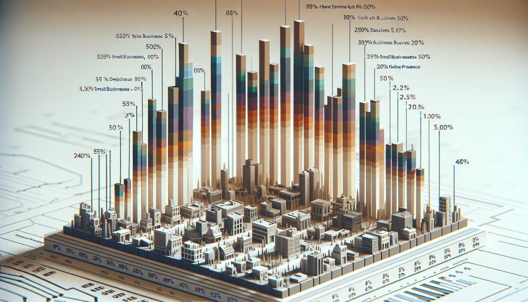 Graph showing the percentage of small businesses in the USA with an online presence