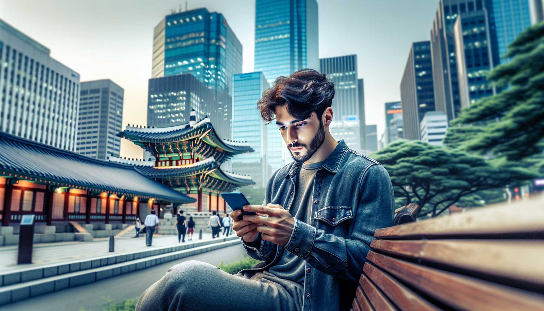 a person in South Korea using a mobile app to learn a language
