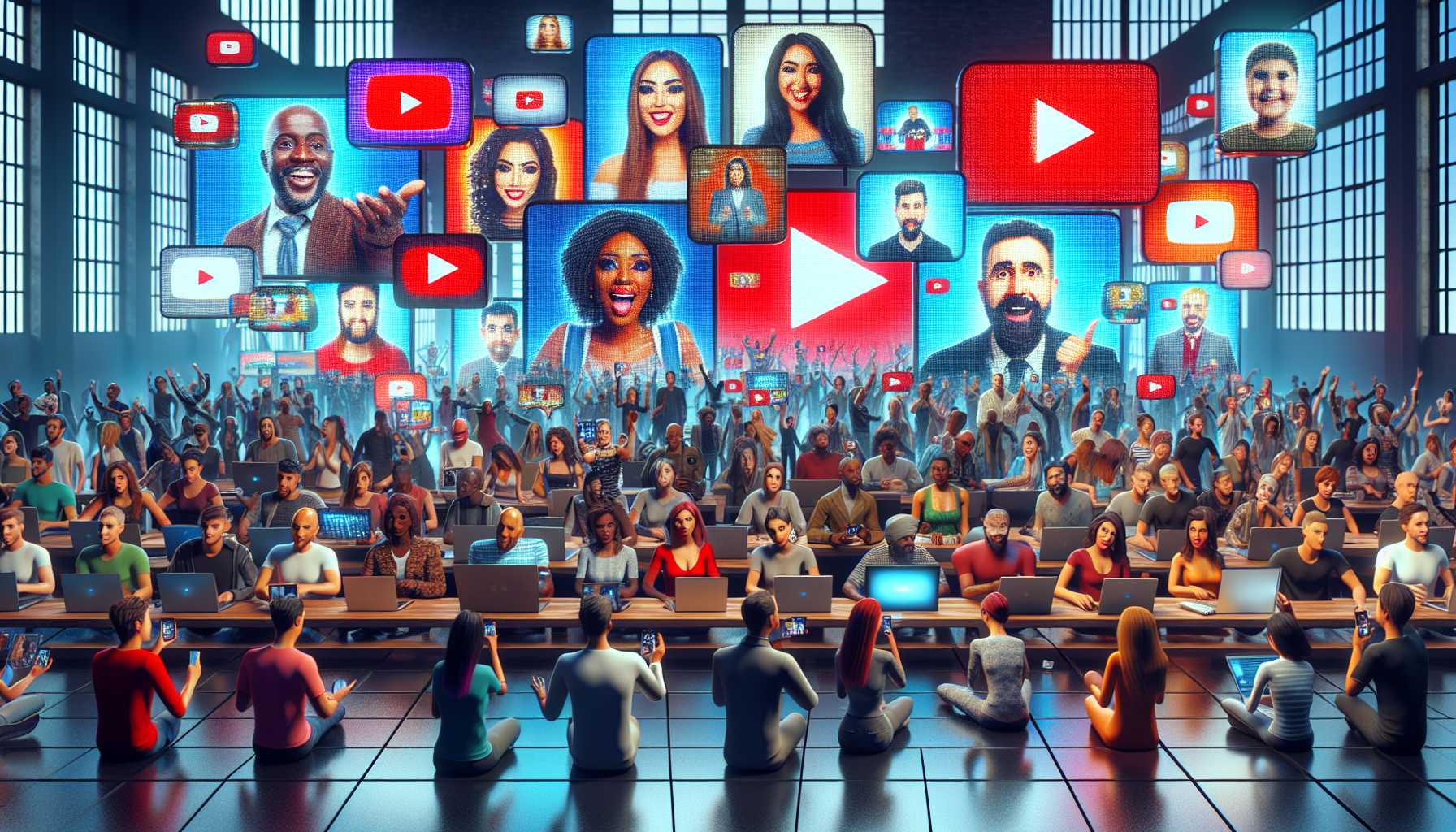 YouTube content creators with large audiences, showcasing growing digital platforms