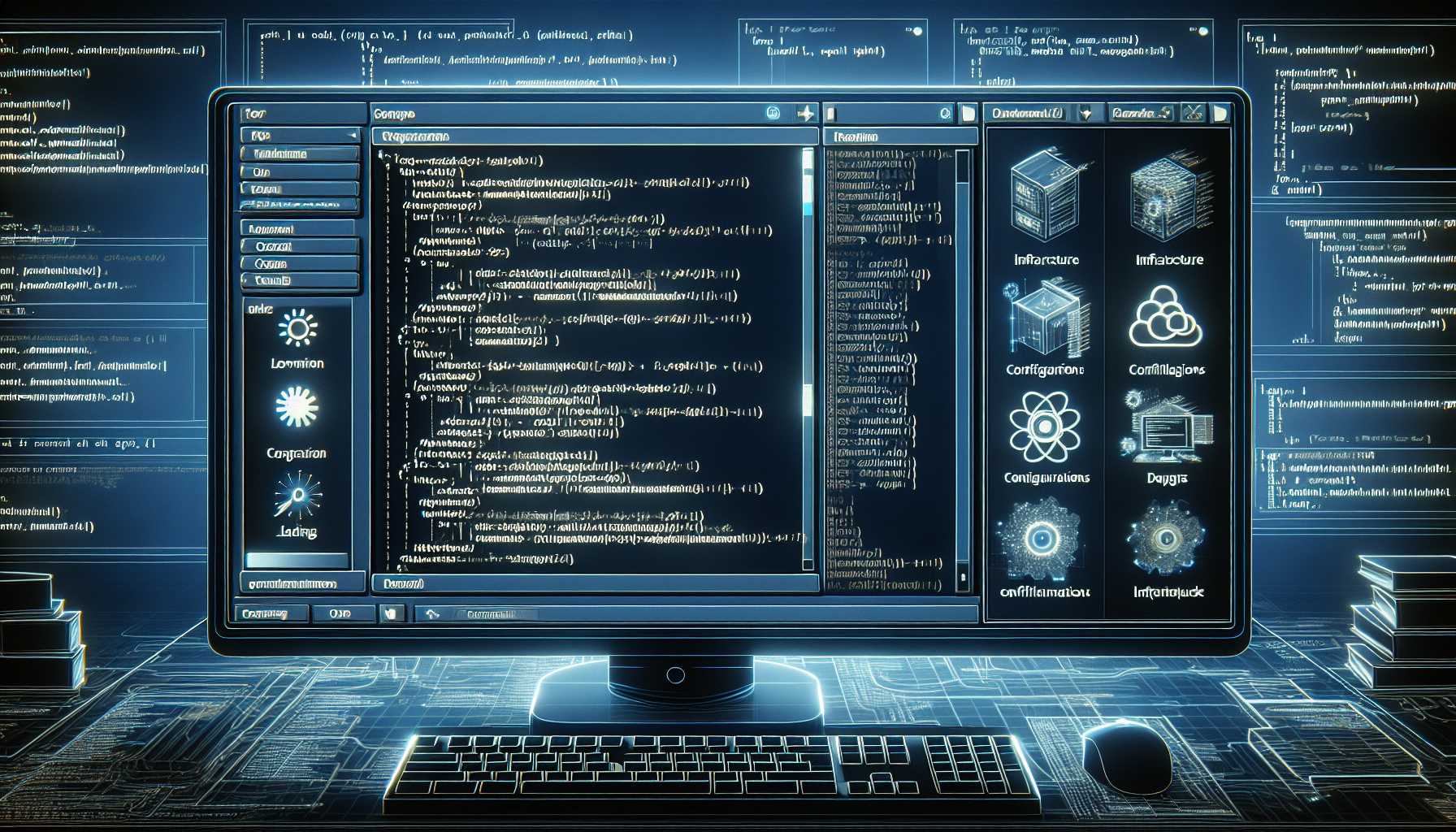 A coding interface showing auto-generated infrastructure configurations from source code