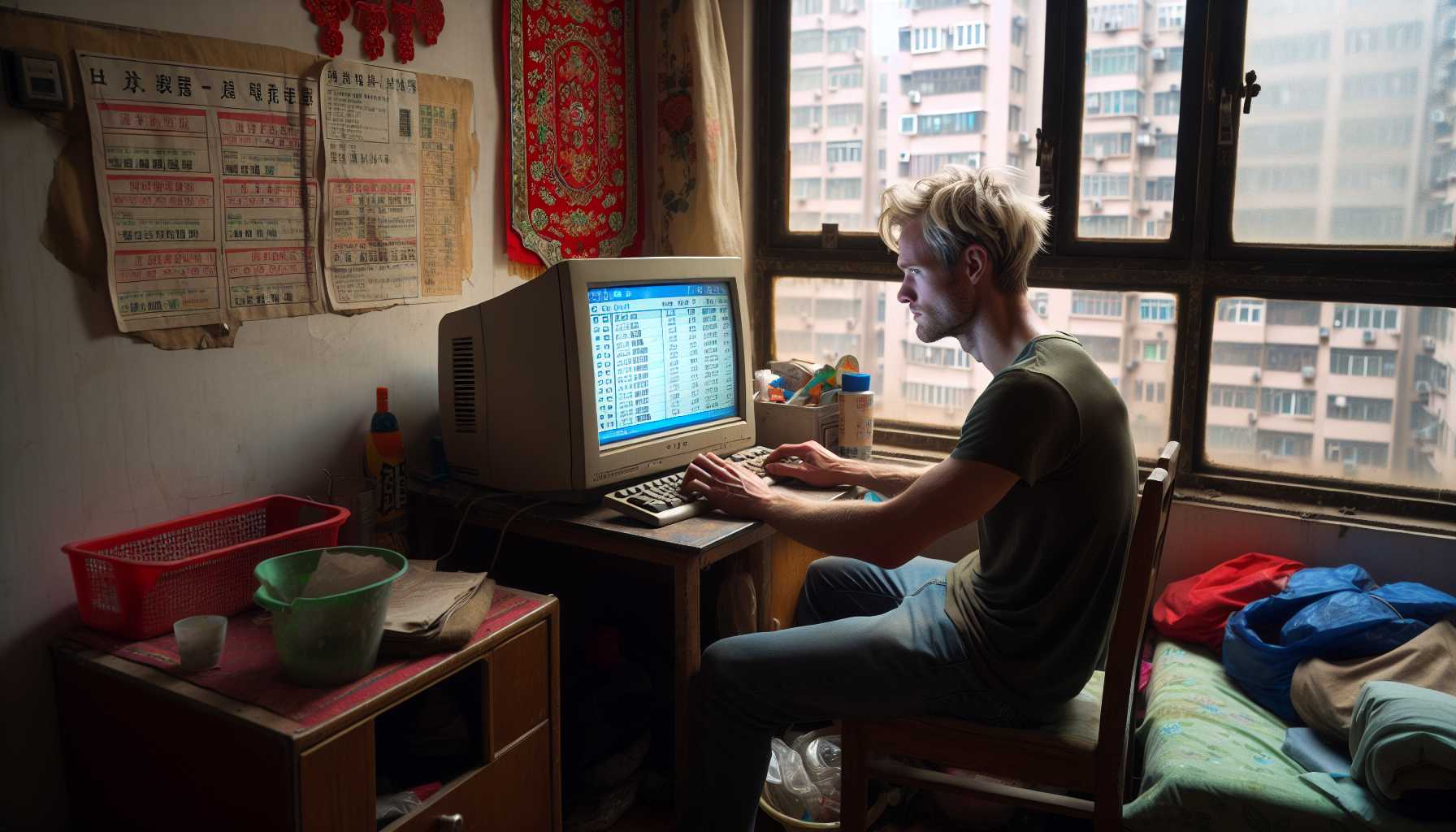 a person searching for jobs on a computer in China