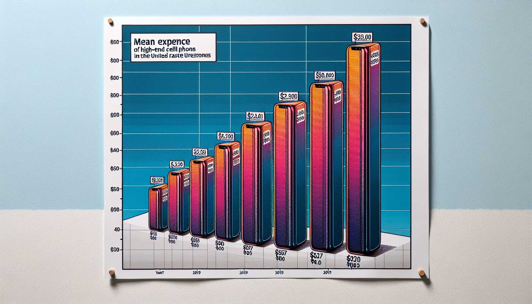 Average cost of premium smartphones in the USA over the past 5 years