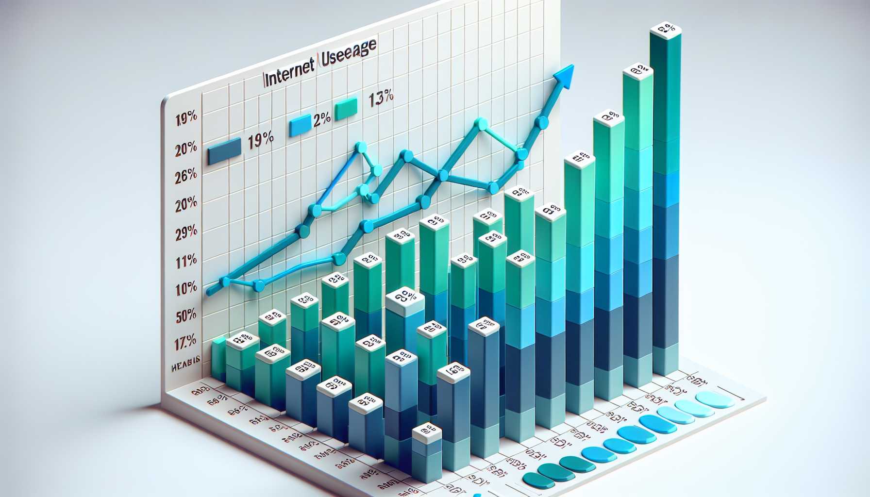 Bar graph showing the growth of internet penetration in Khakassia