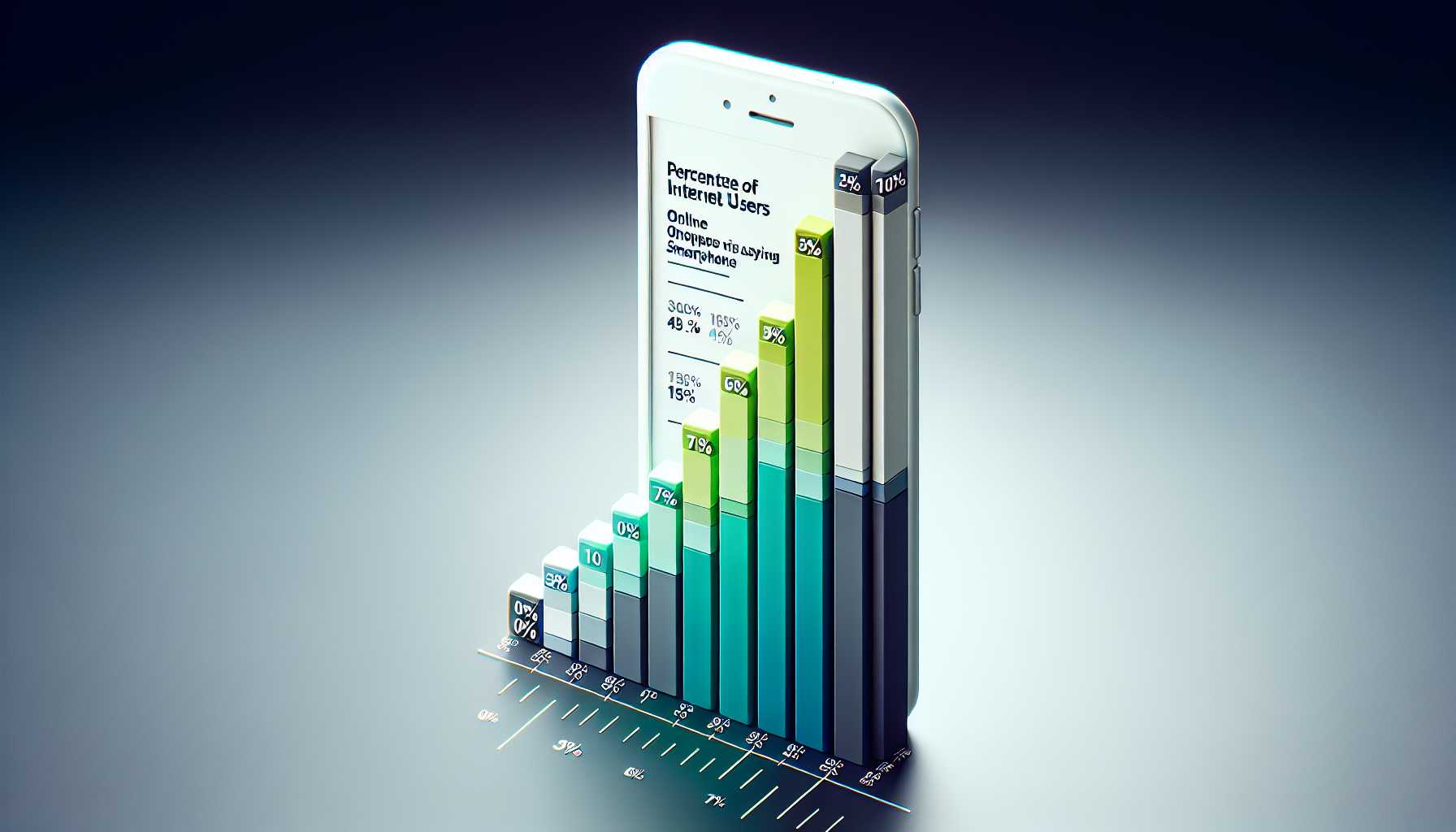 Graph showing percentage of online shoppers in Mexico using smartphones