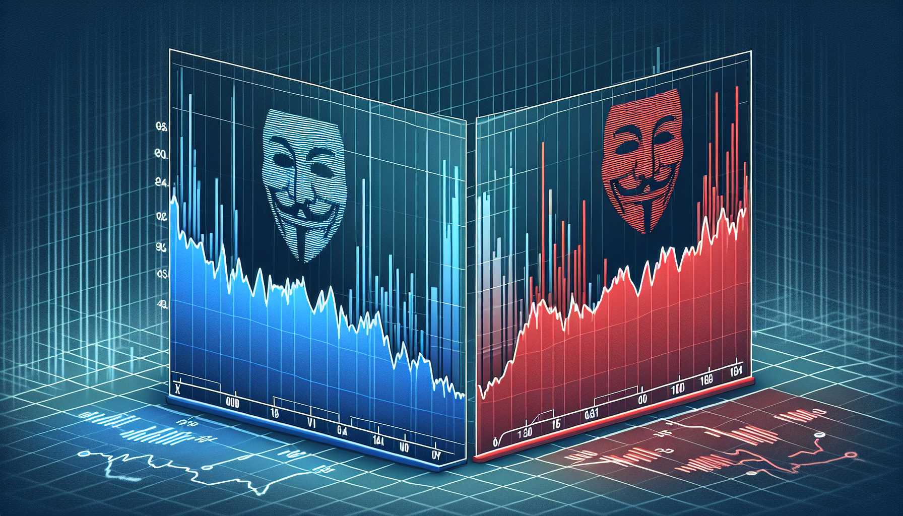 a financial graph comparing Qualcomm and Intel market cap