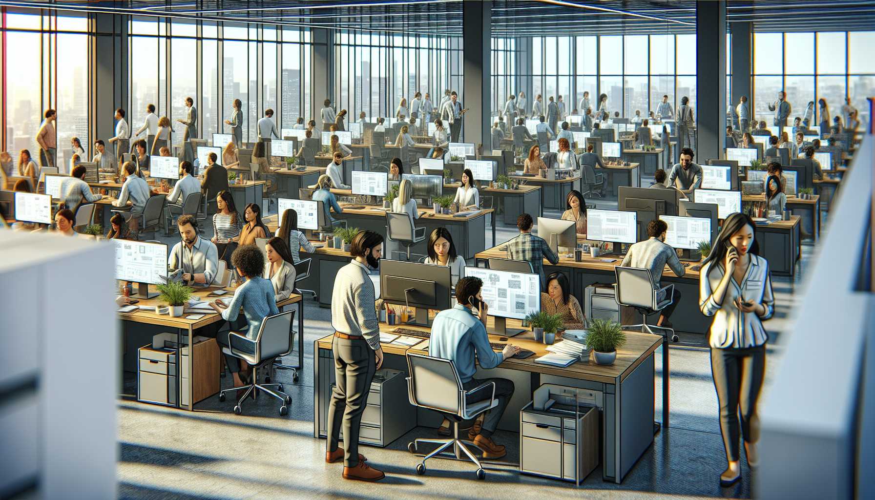 Amazon's bustling office environment