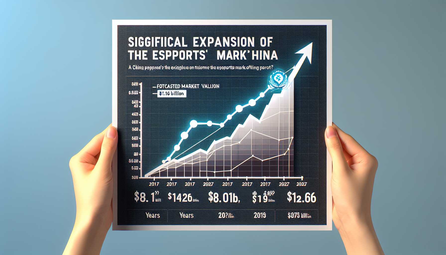 A graph showing the explosive growth of the Chinese esports market, with a projected market size of $81.16 billion by 2027.