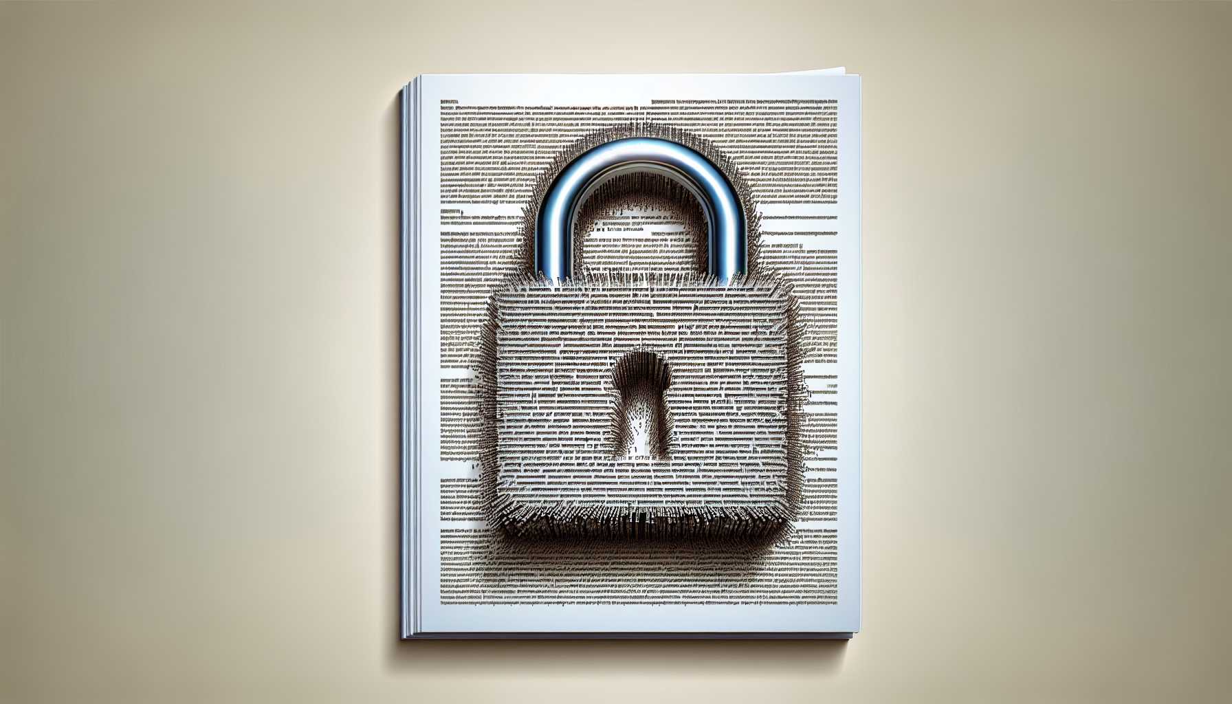 a representation of a plain text document with a padlock icon broken