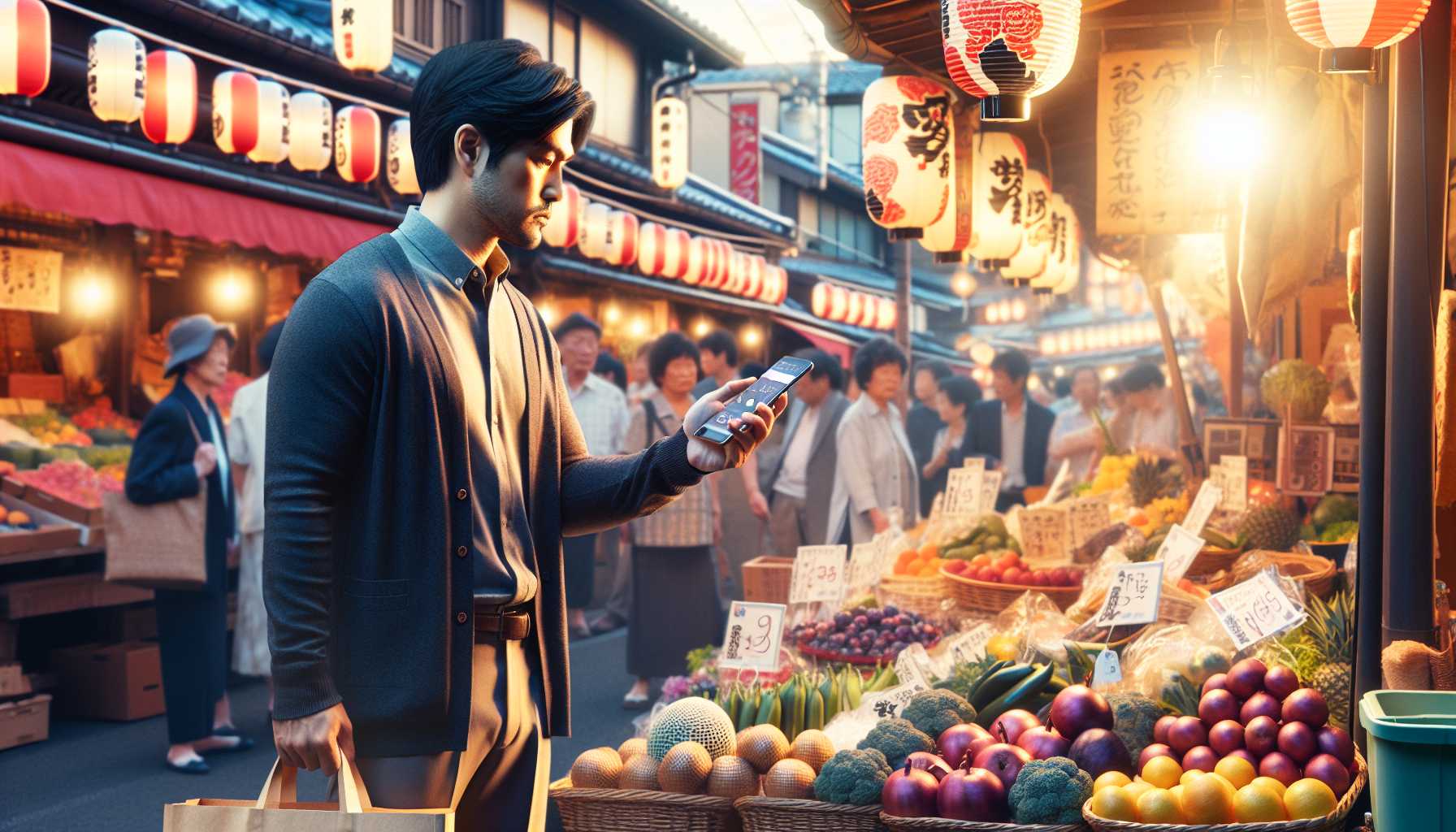 Person in Japan using a digital wallet