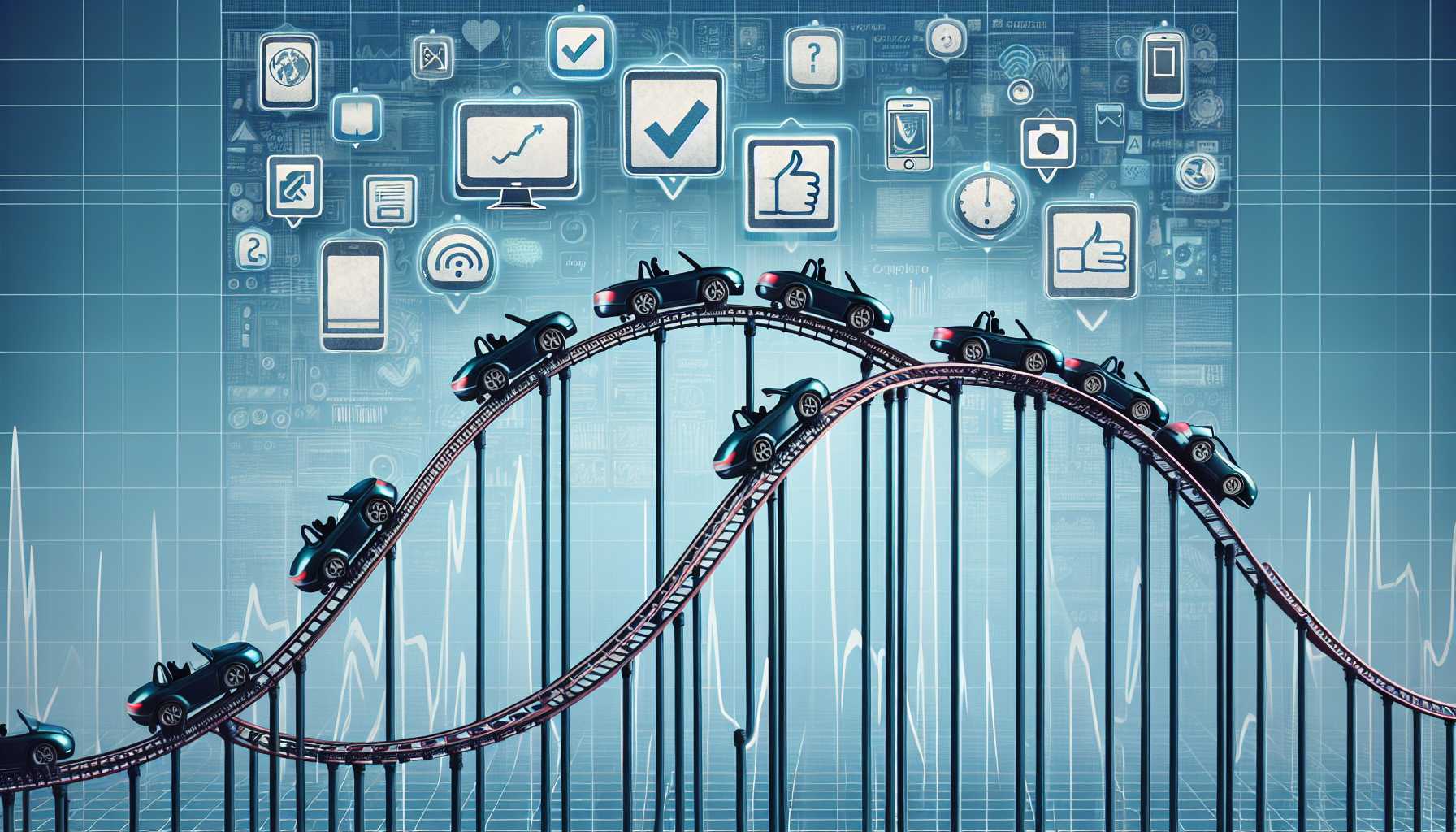 A roller coaster symbolizing the ups and downs of licensing decisions in tech