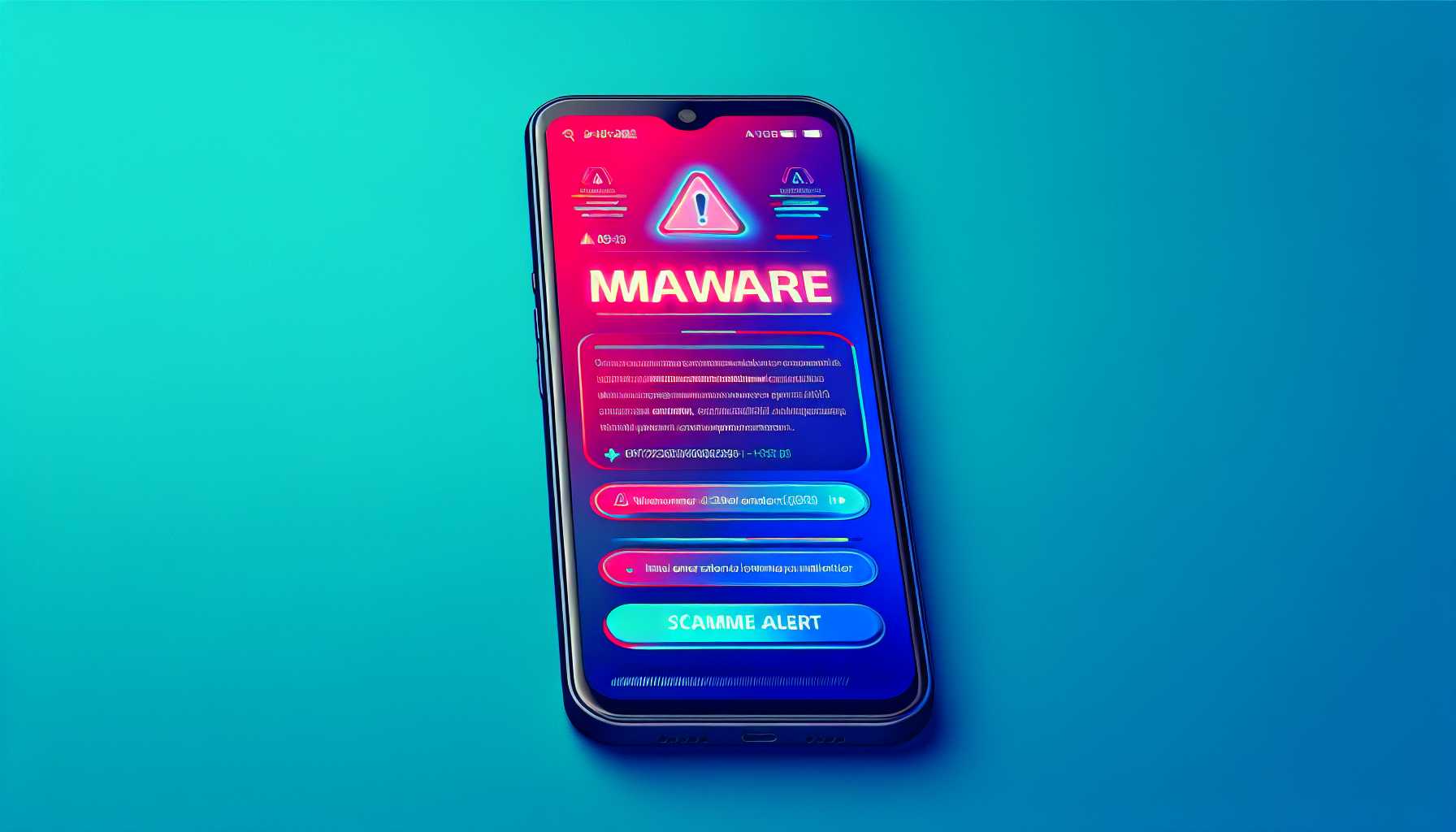 a smartphone displaying malware alert