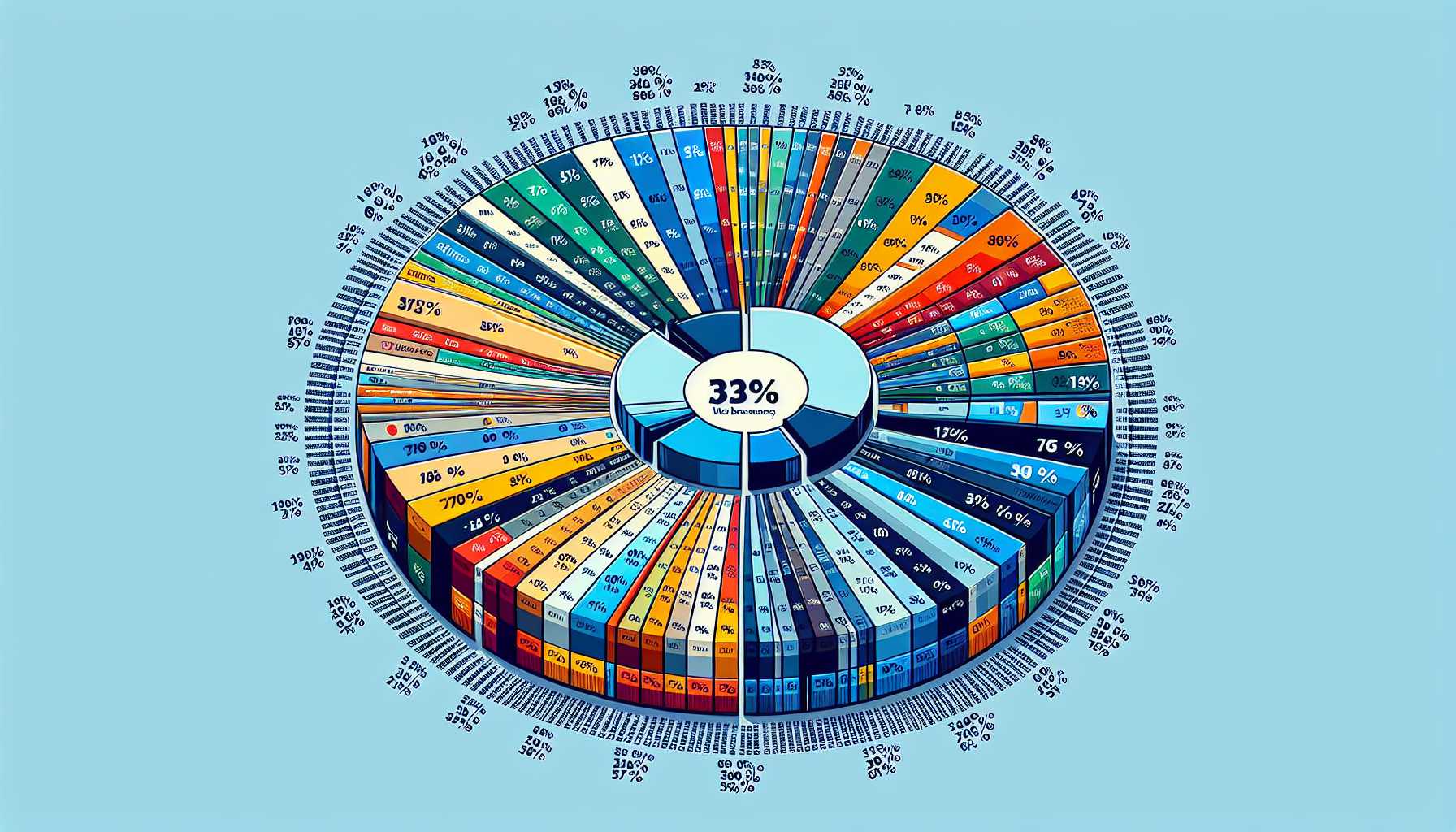 Pie chart showing the market share of different web browsers on desktops in Russia