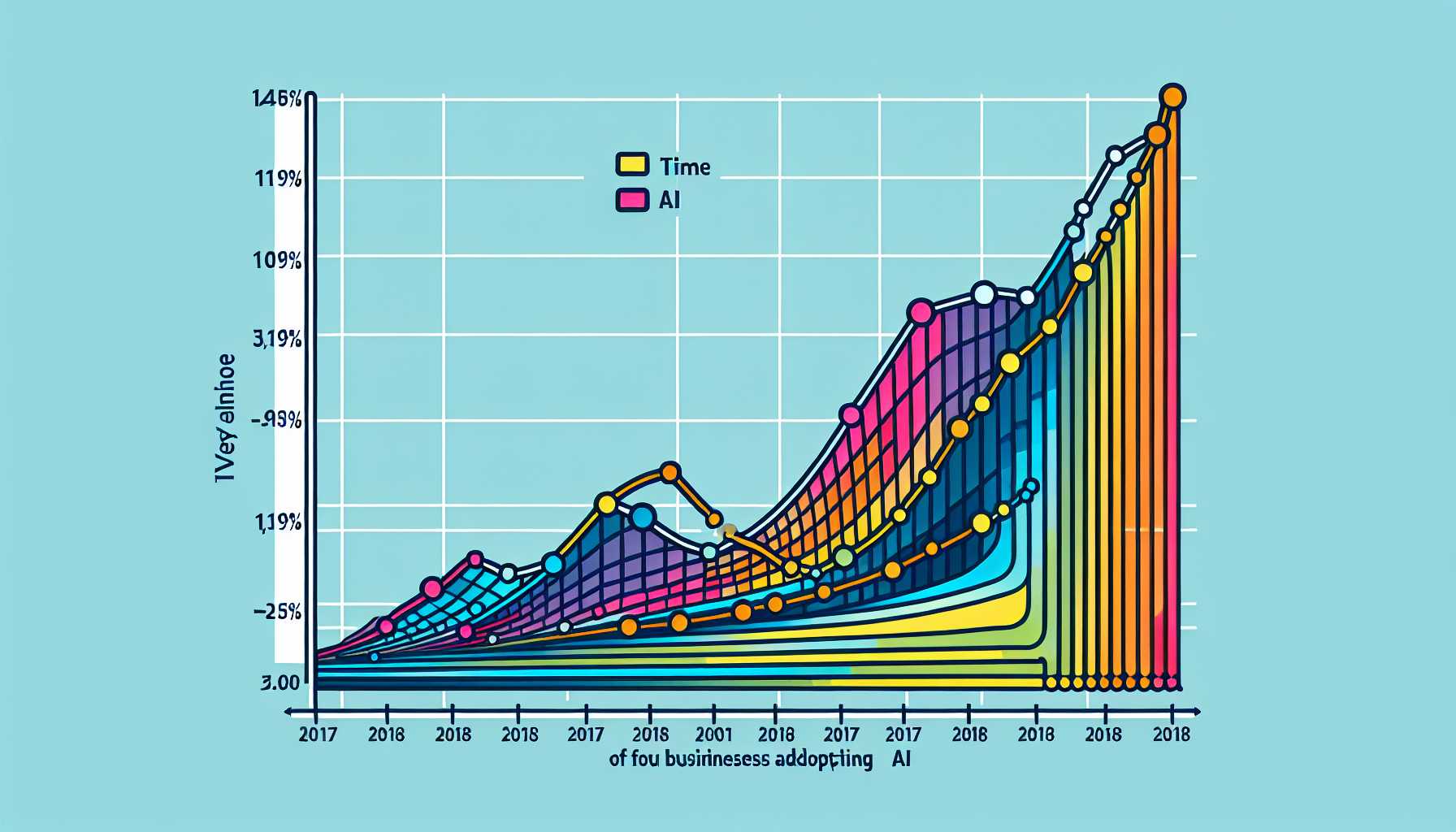 Graph showing the growth of AI adoption in Belizean businesses