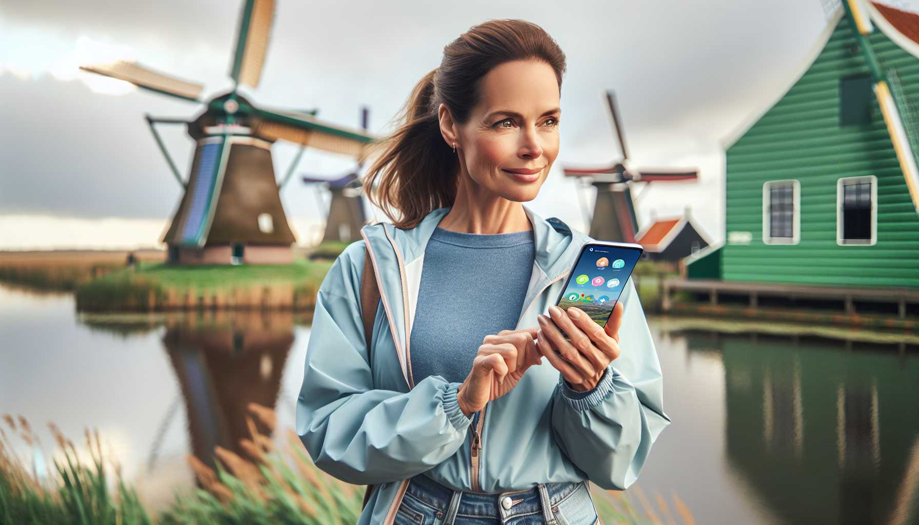 A person using a 5G smartphone in the Netherlands