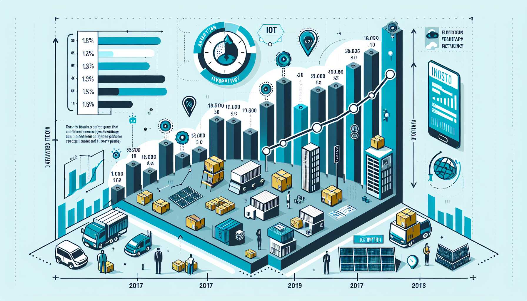 Graph showing the adoption rate of IoT for inventory management in the UK