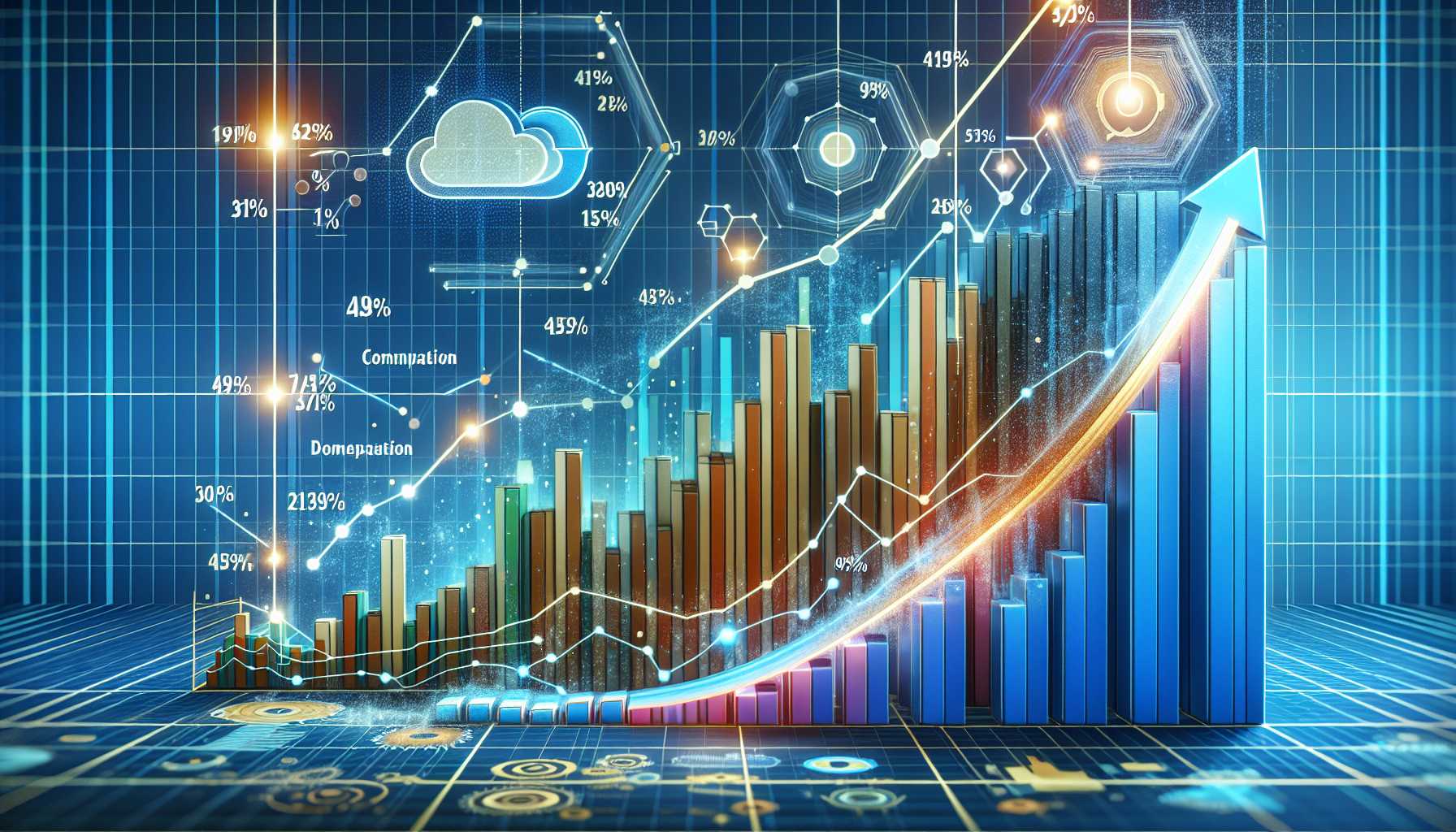 A graph showing the percentage of UK businesses using cloud-based CRM software