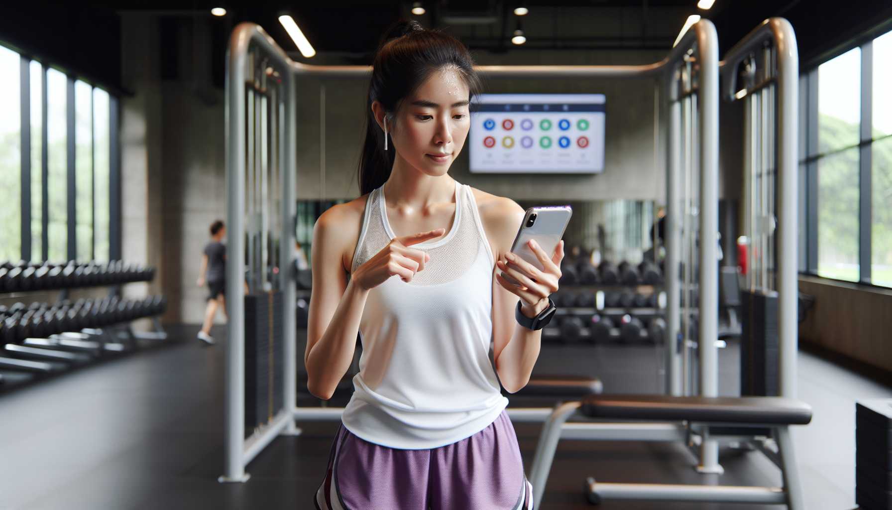 a person using a fitness app on their phone