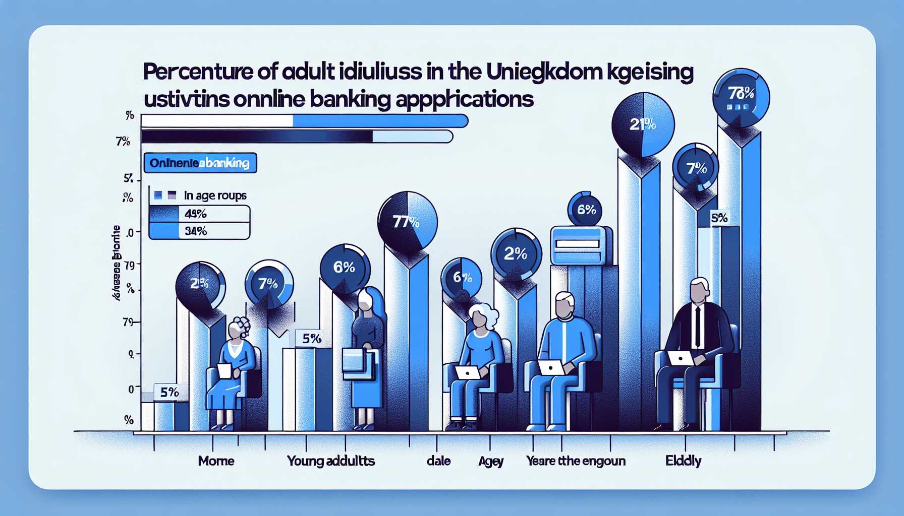 a graph showing the percentage of UK adults using online banking apps by age group