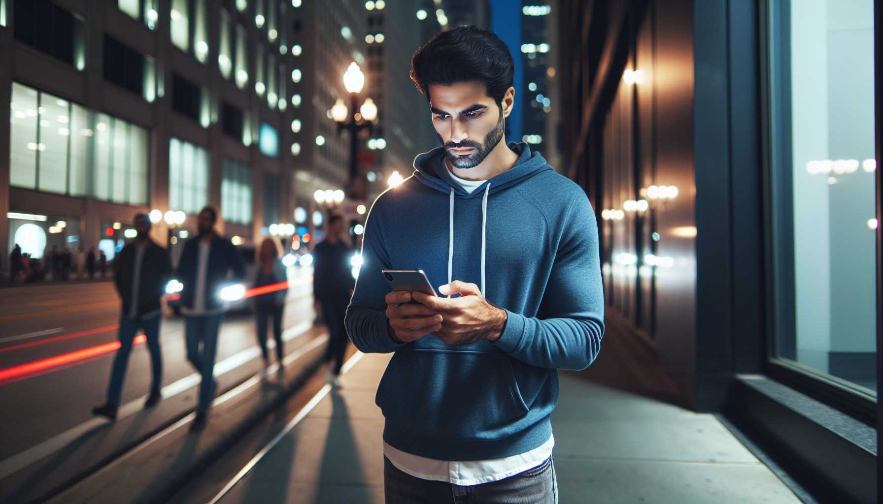 Person using a smartphone to search for a local service