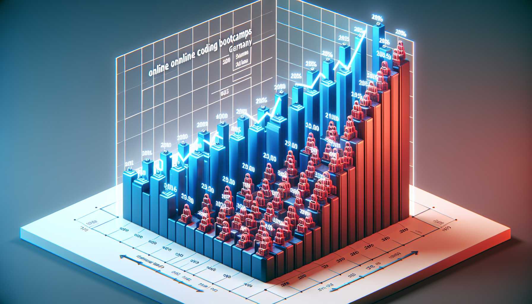 Graph showing the growth of online coding bootcamps in Germany