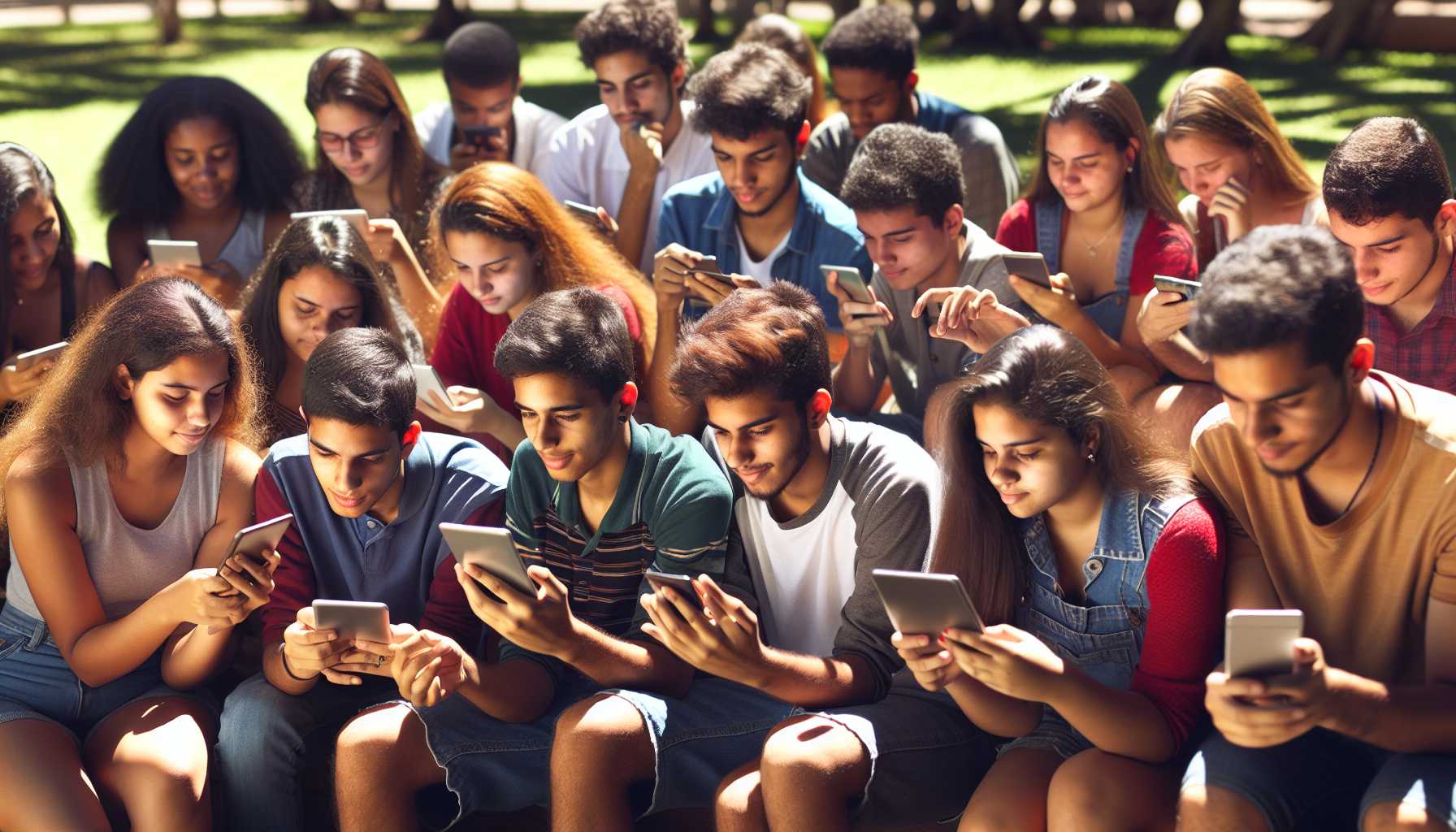 Students in Brazil using mobile devices for education