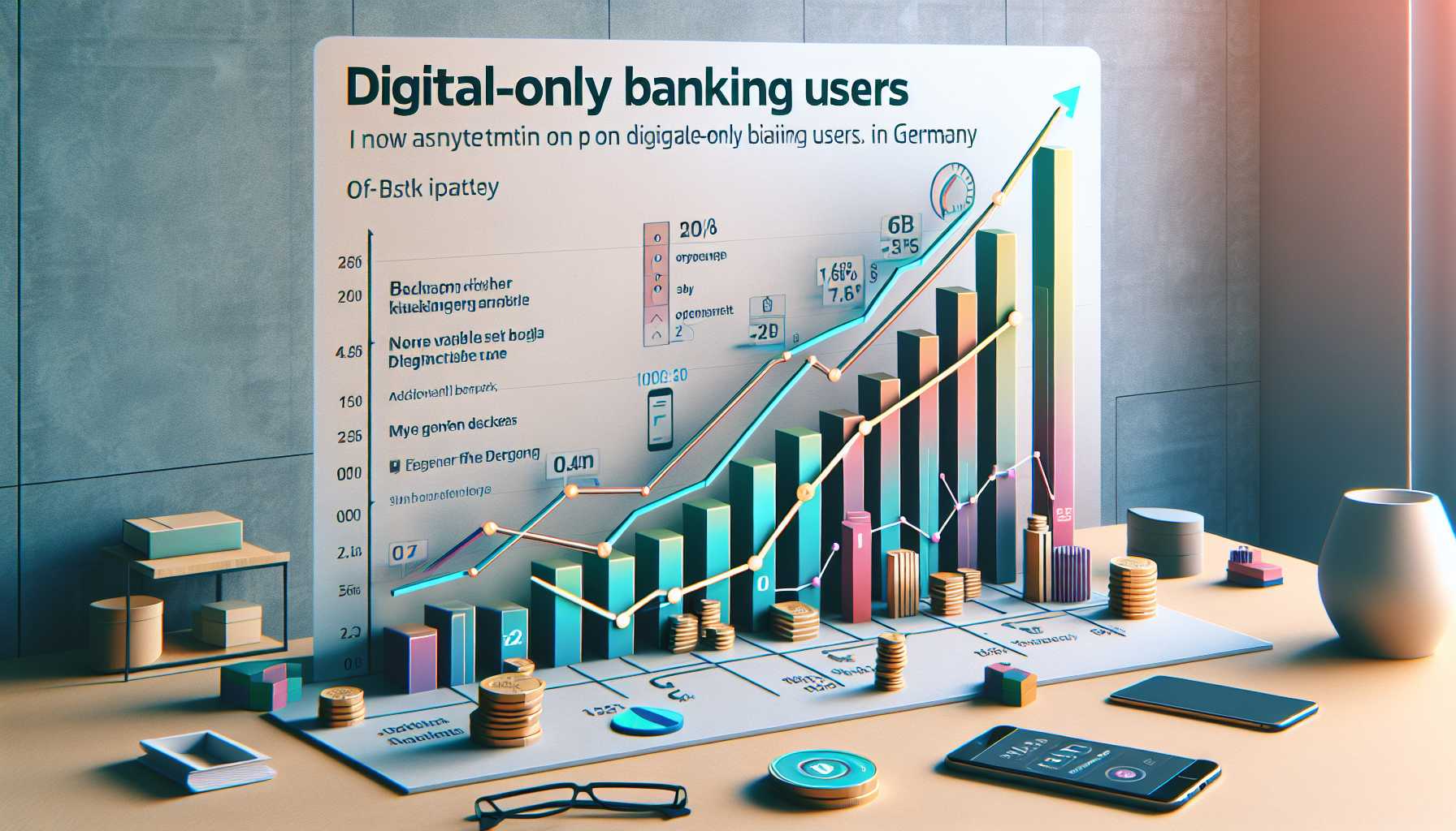 A graph showing the growth of digital-only banking users in Germany