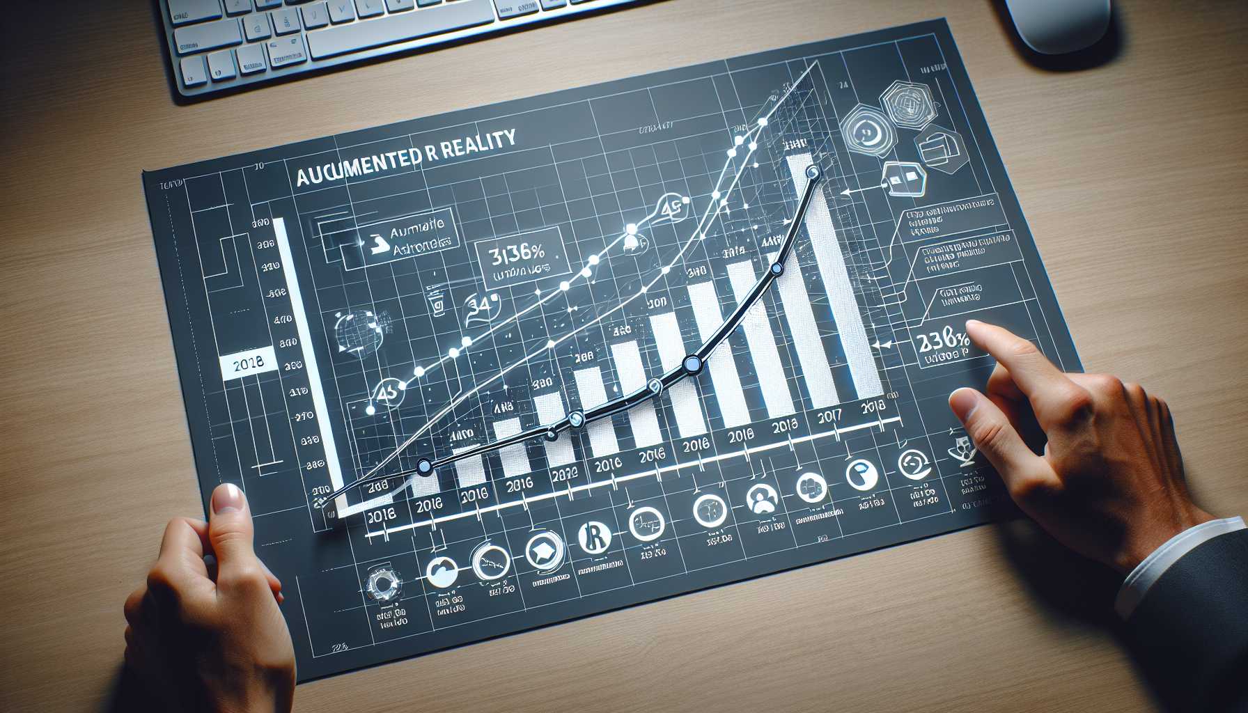 A graph showing the projected growth of AR users in the USA